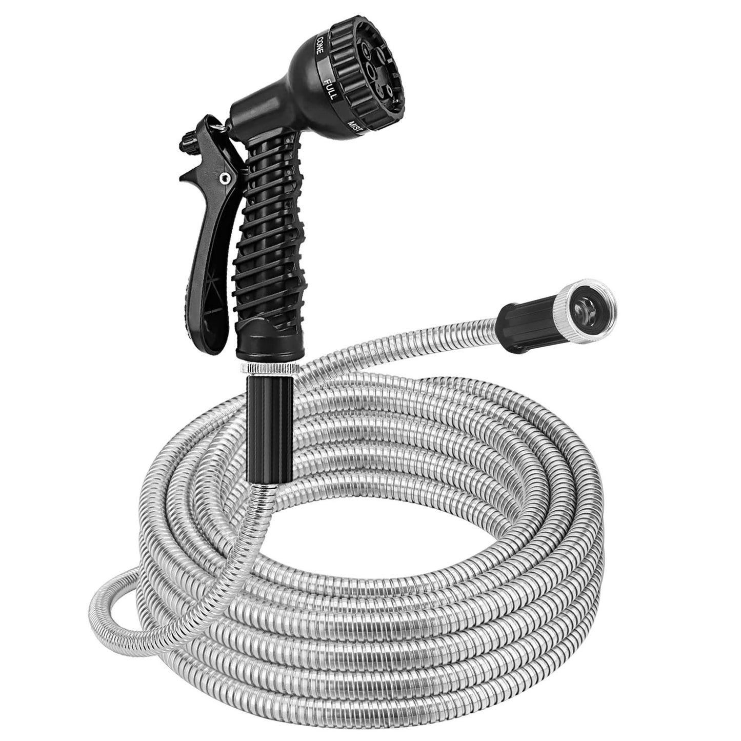 25FT/50FT/100FT Heavy Duty Stainless Steel Garden Hose Garden Watering Kit 9399