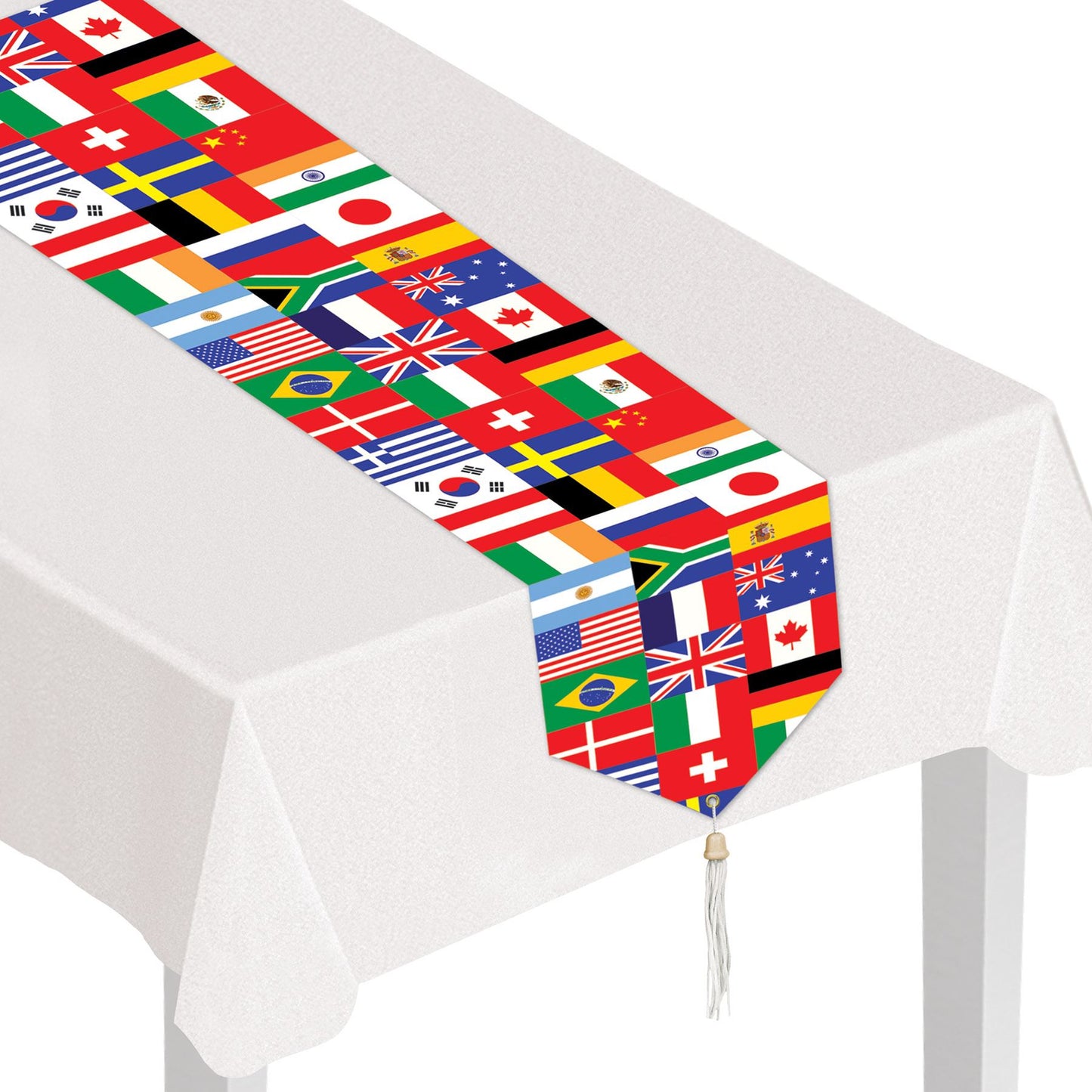 Beistle Printed International Flag Table Runner | Party Supply | Decoration