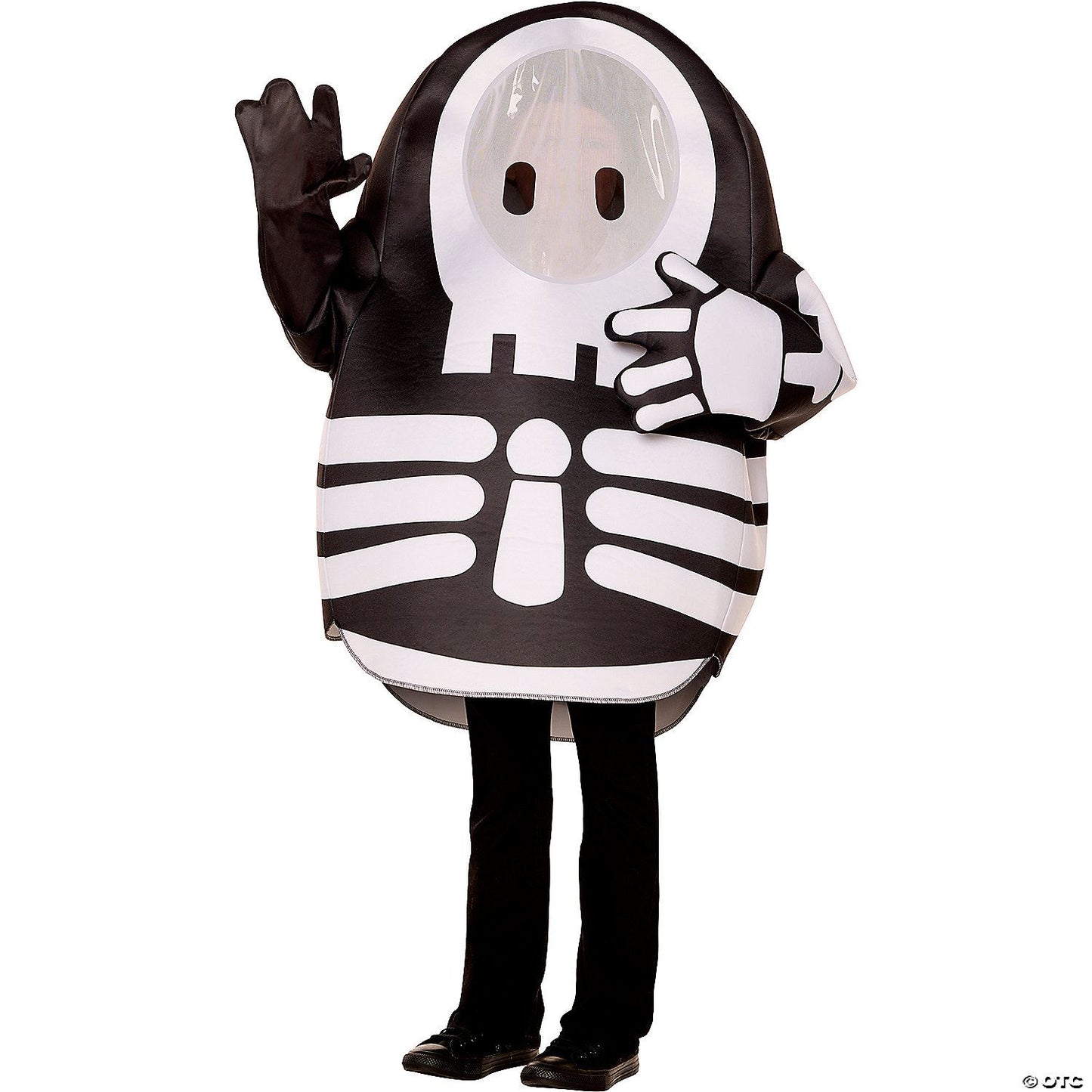 Kids Fall Guys Black White Polyester Tunic Skelly Costume Fits Up To Size 14