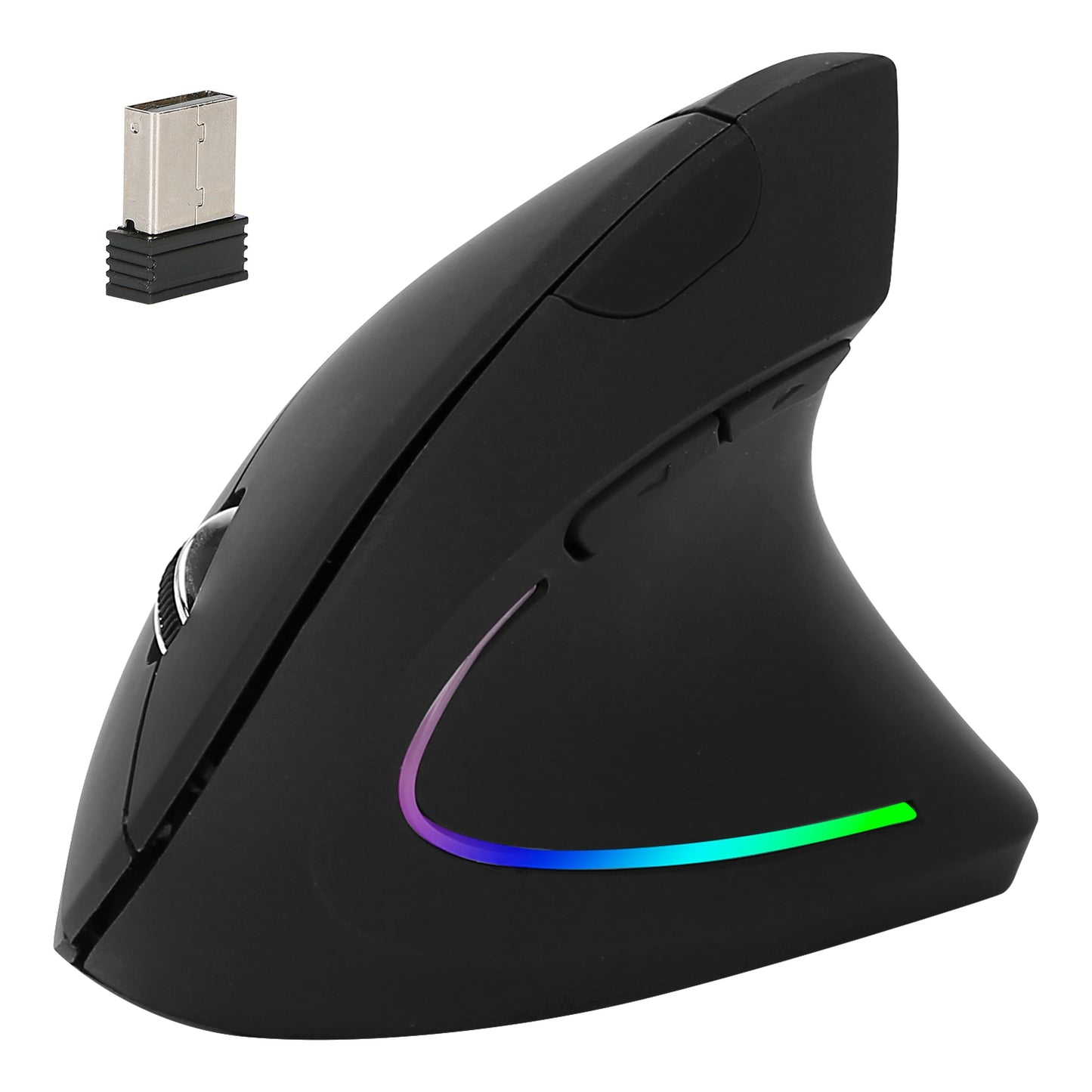 2.4G Wireless Vertical Mouse Ergonomic Optical Mice w/ 6 Buttons 3 Adjustable