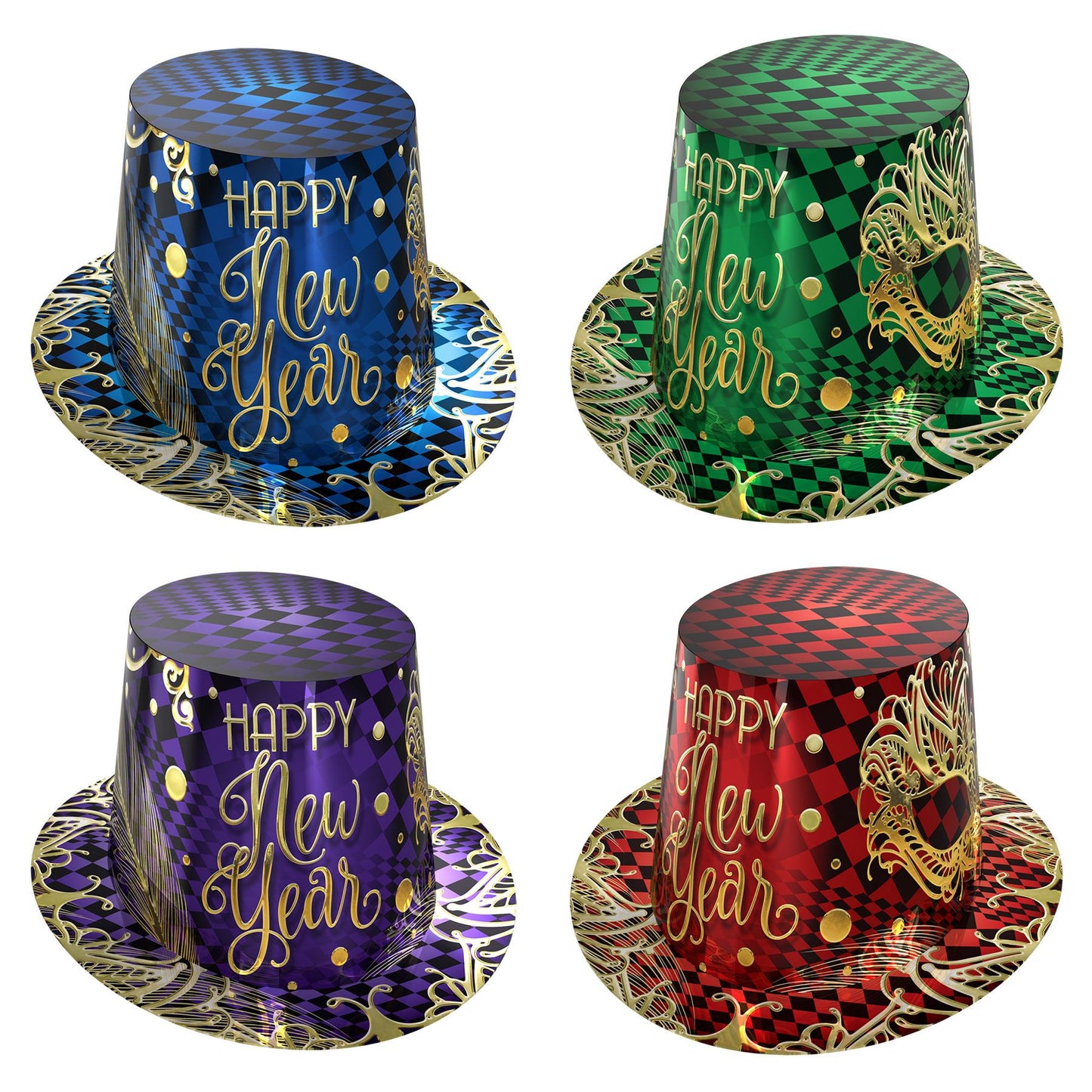 Beistle Midnight Masquerade Hi-Hats - New Years | Party Supply | Decoration