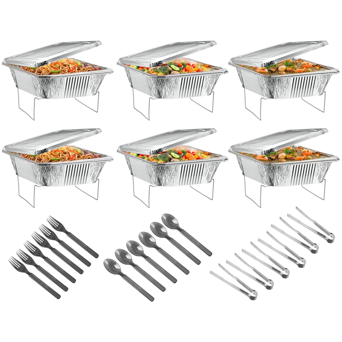 36Pcs Disposable Chafing Dish Buffet Set Food Warmers For Party Buffet Server