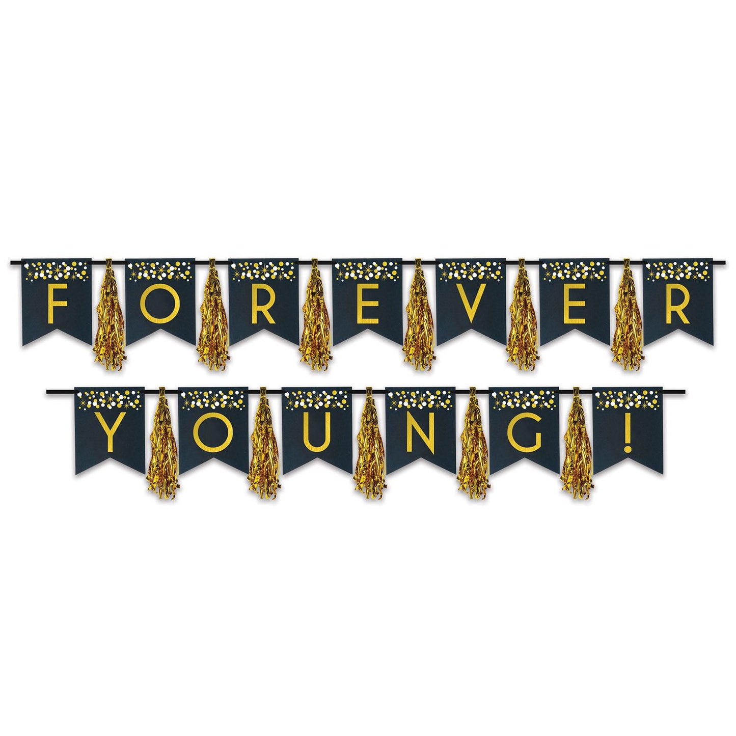 Beistle Forever Young! Tassel Streamer - Birthday-Age Specific | Party Supply