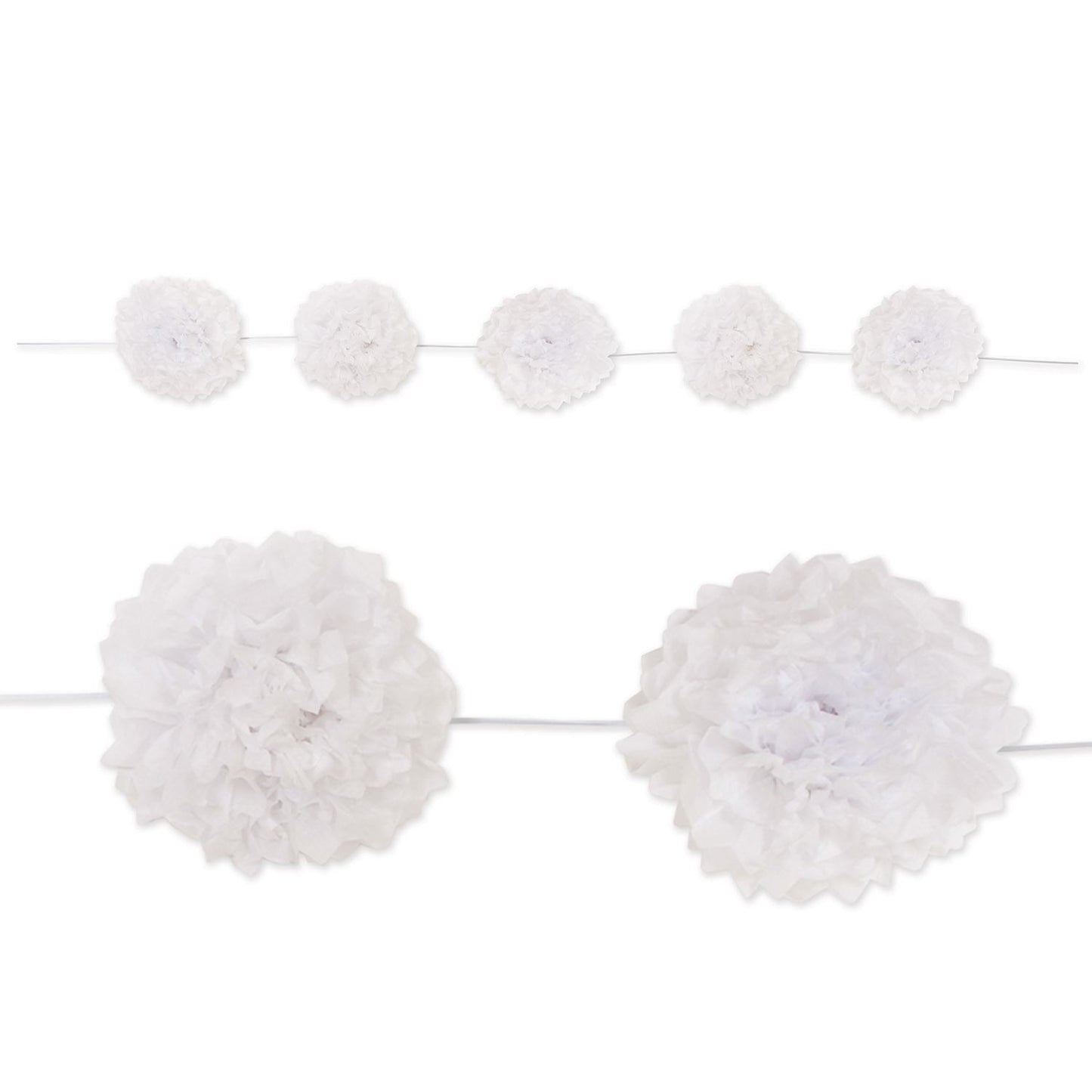 Beistle White Tissue Flower Garland - Wedding | Party Supply | Decoration