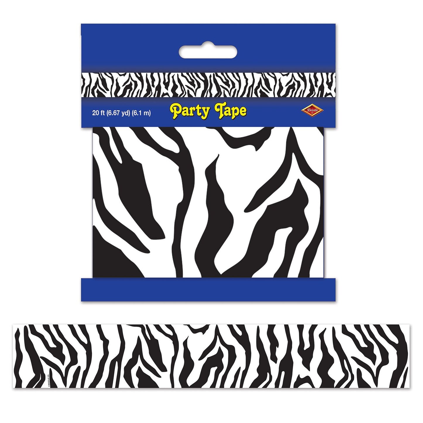 Beistle Zebra Print Party Tape - Jungle | Party Supply | Decoration