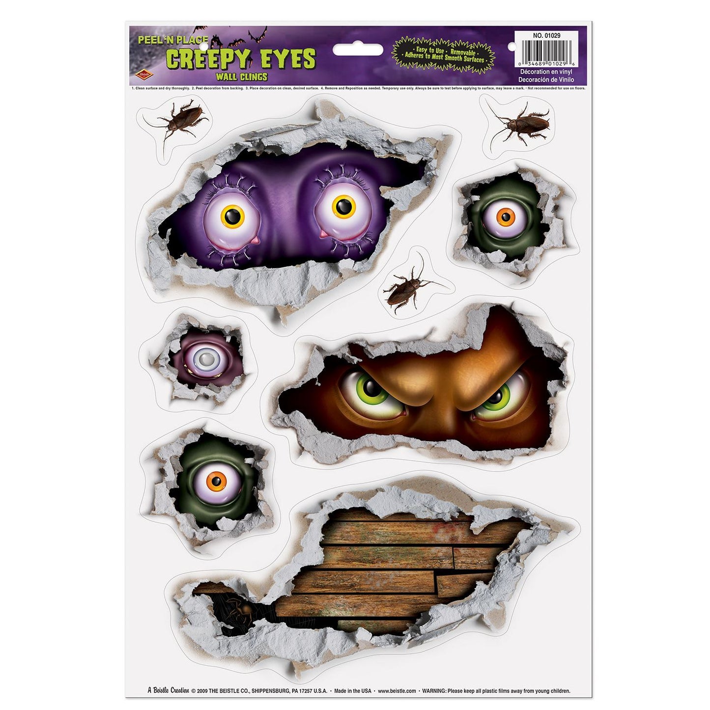 Beistle Creepy Eyes Peel N Place - Halloween | Party Supply | Decoration