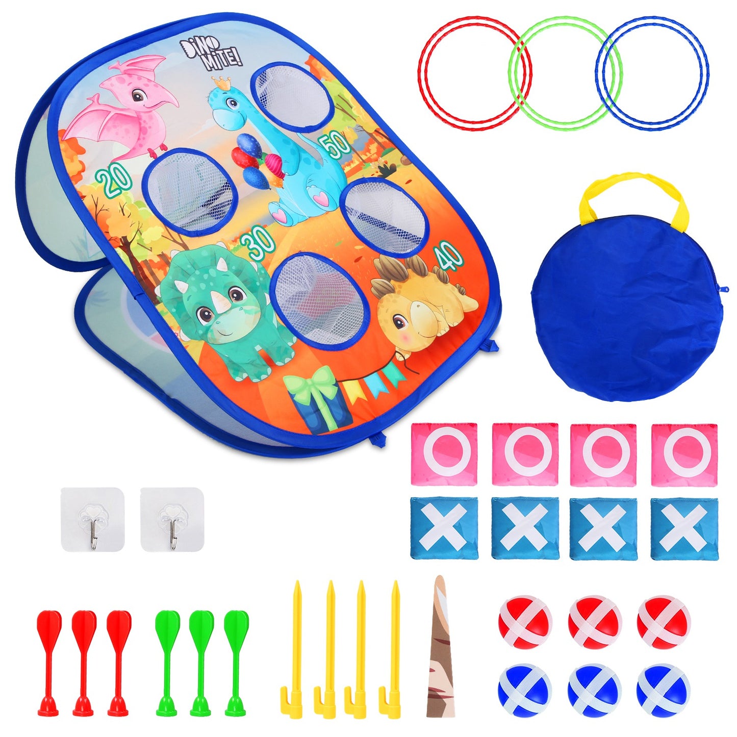 5 in 1 Bean Bag Toss Game Toy Corn Hole Game Beanbag Toss Game Dart Board Game
