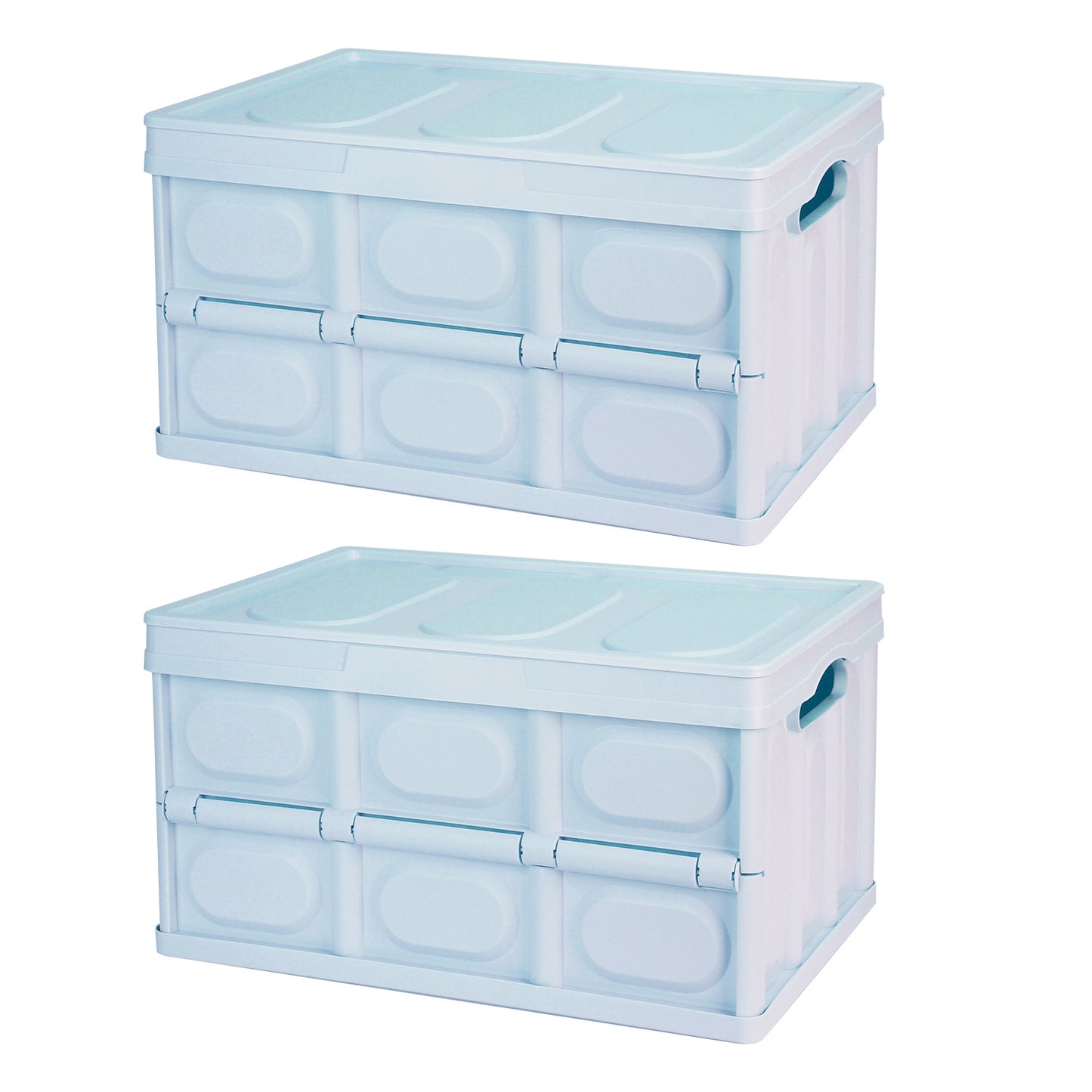 2Pcs 30L Collapsible Storage Bins With Dustproof Lid Waterproof Interior Bag