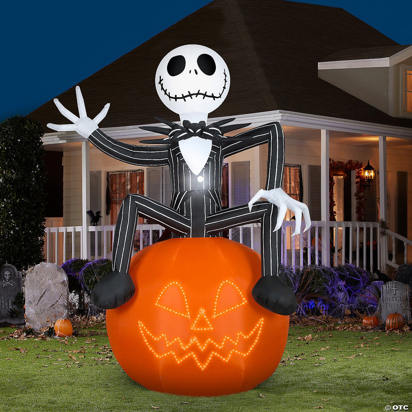 10 Ft. Blow-Up Inflatable Lightshow Nightmare Before Christmas Jack Skellington With Built-In Led Lights Outdoor Yard Decoration