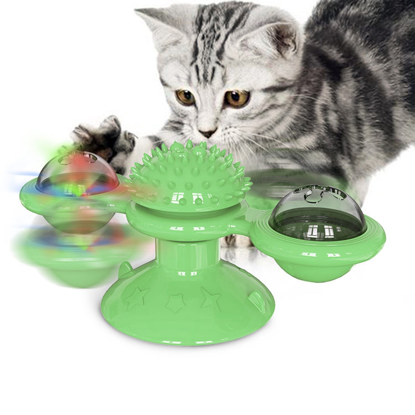 Windmill Cat Toy Turntable Interactive Teasing Pet Toy Wall Mount Turning 6527