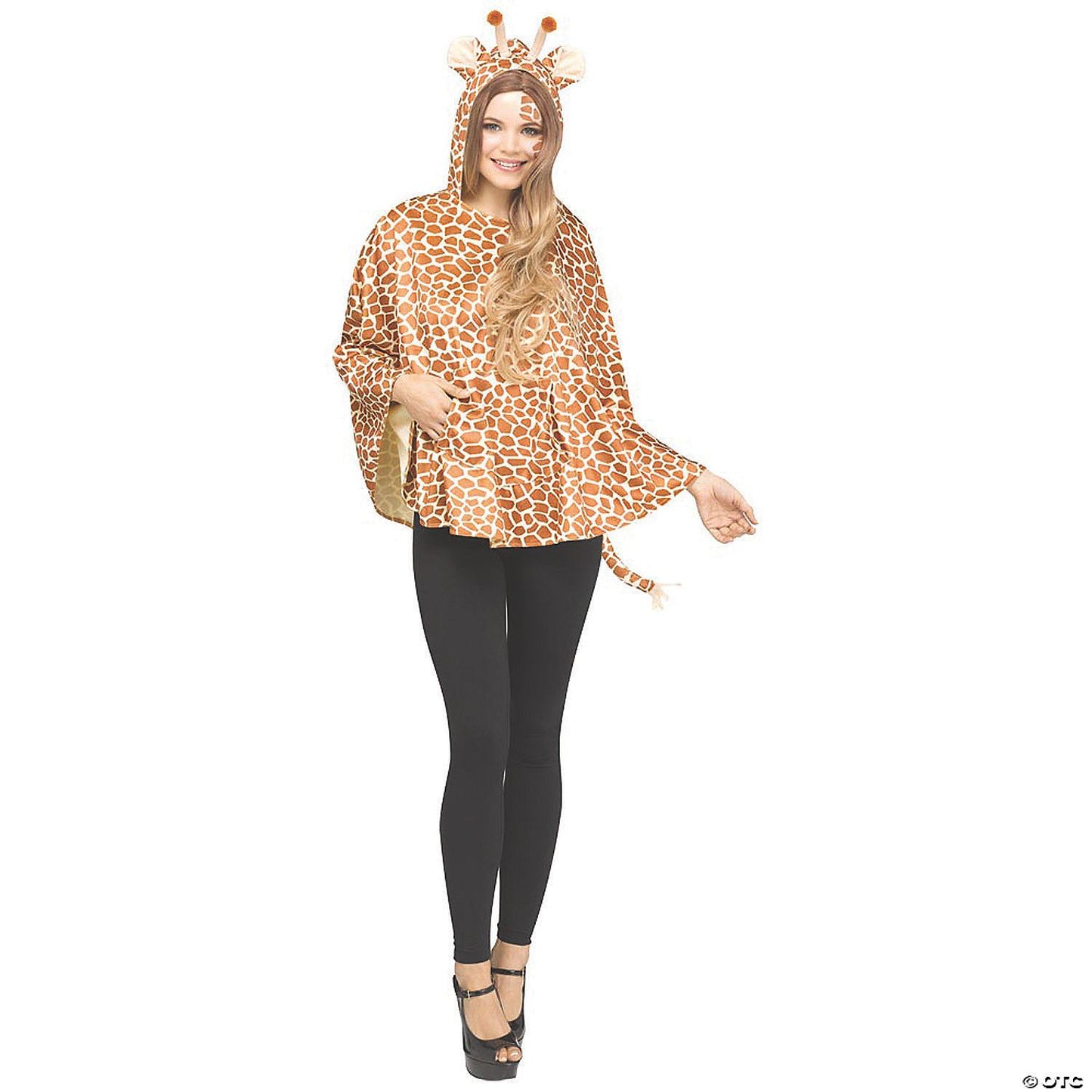 Womens Hooded Giraffe Poncho Costume