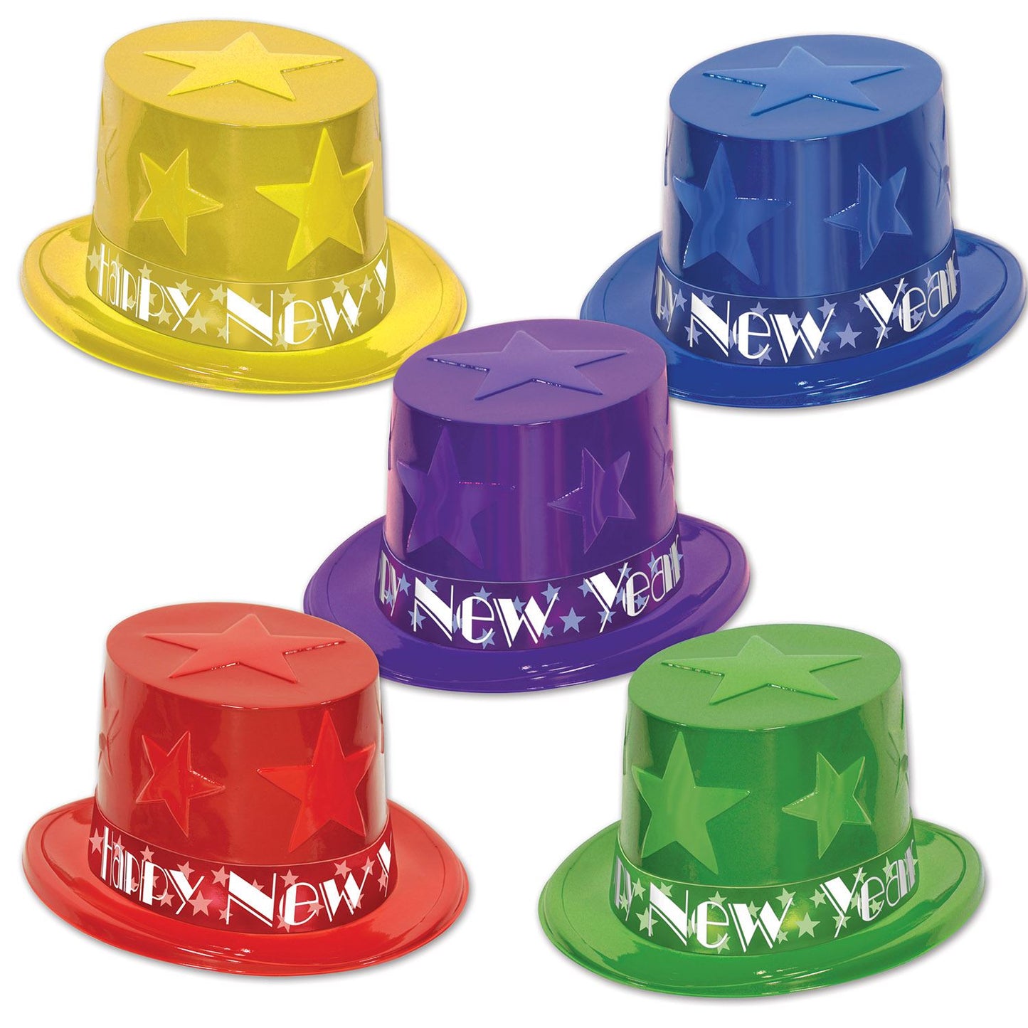 Beistle Assorted Colors New Year Star Top Hat Party Pack of 25 - New Years