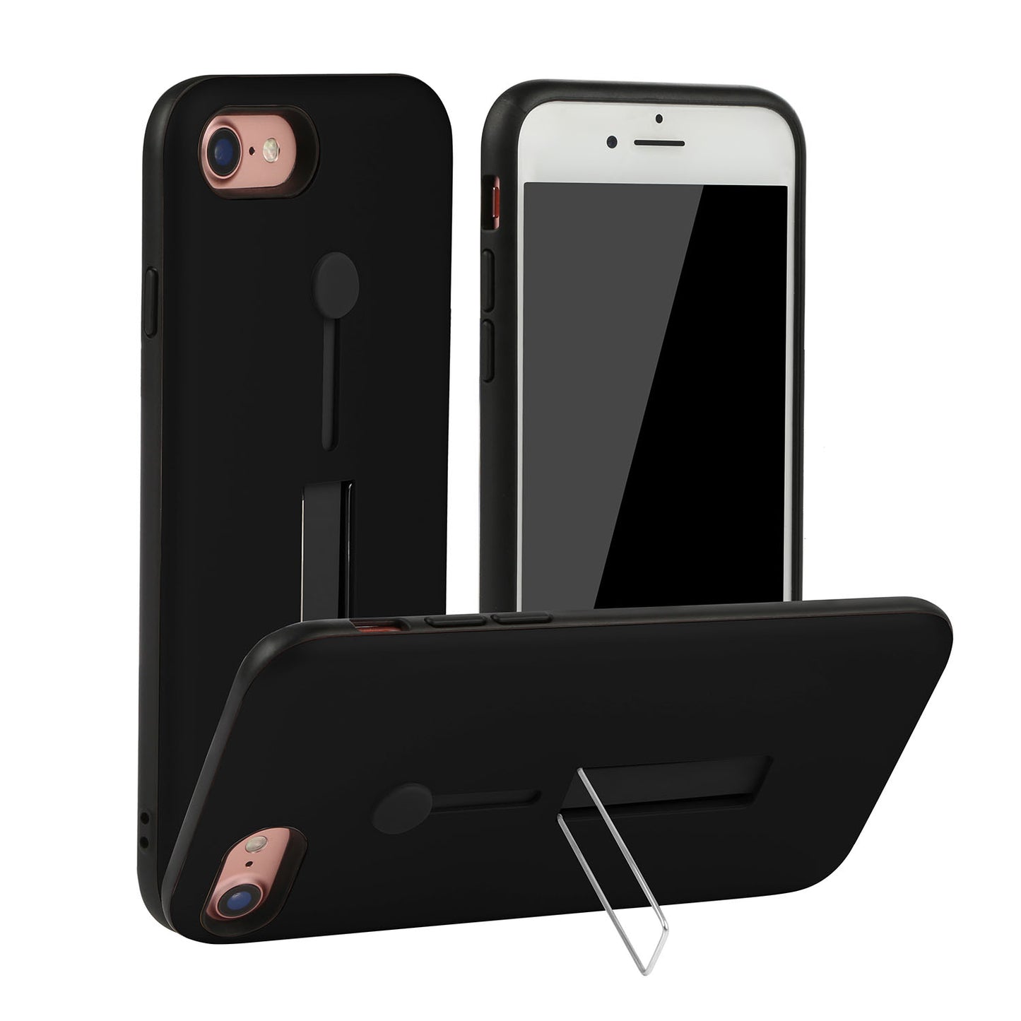 Finger Strap Phone Case for iPhone 8 Drop-prot ection Finger Ring Rugged Phone