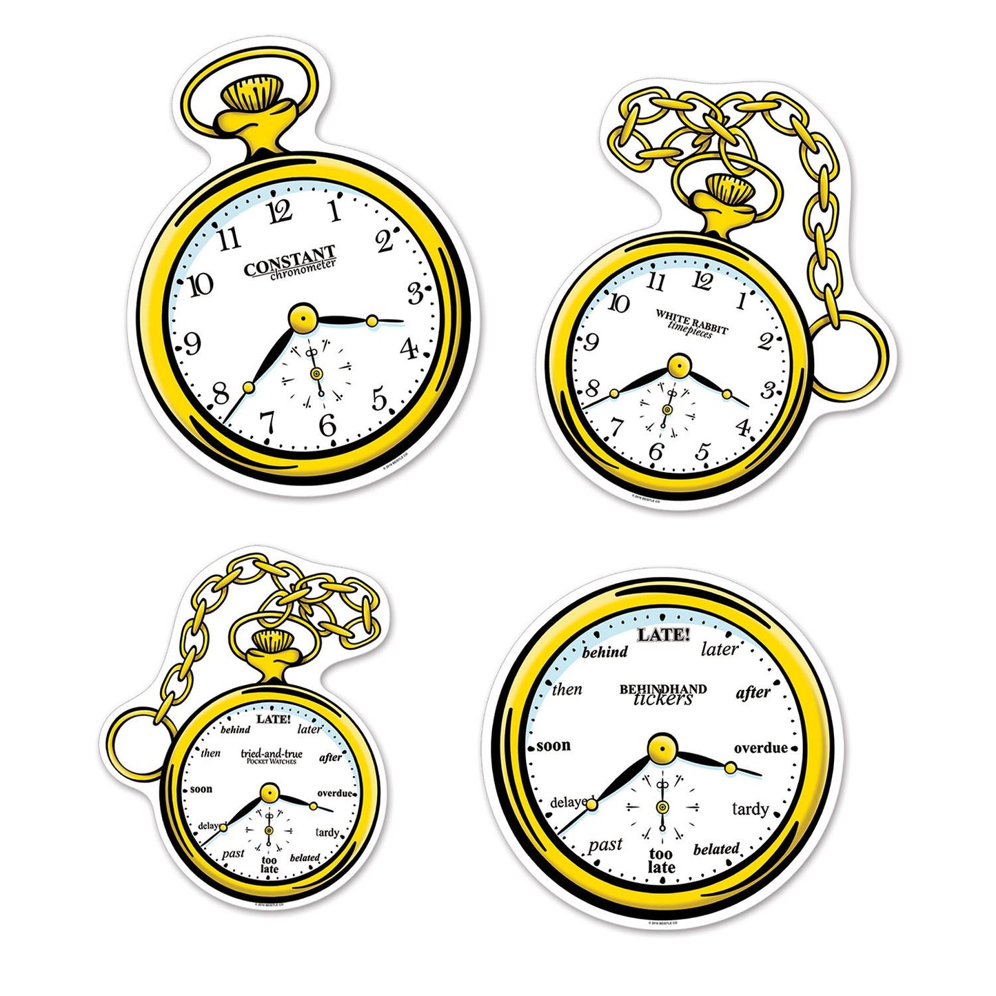 Beistle Clock Cutouts - Alice In Wonderland | Party Supply | Decoration