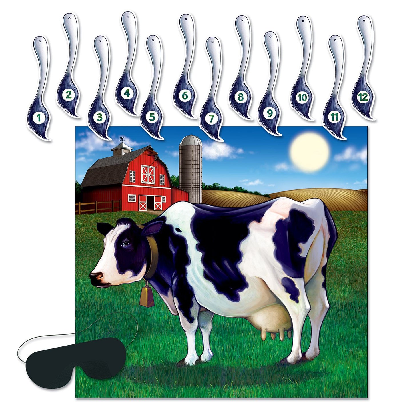 Beistle Pin The Tail On The Cow Game - Farm | Party Supply | Decoration