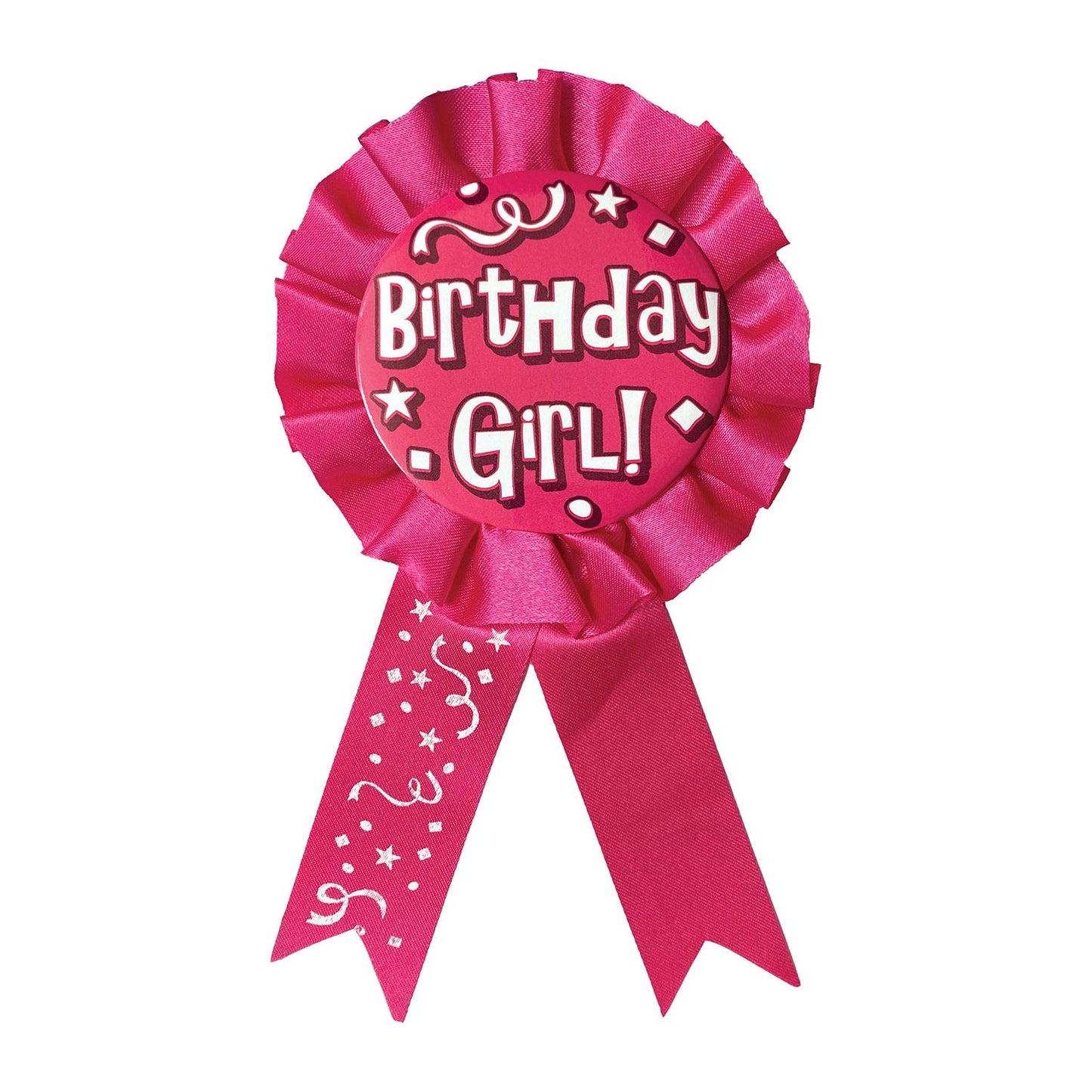 Beistle Cerise Birthday Girl Rosette Award Ribbon | Party Supply | Decoration