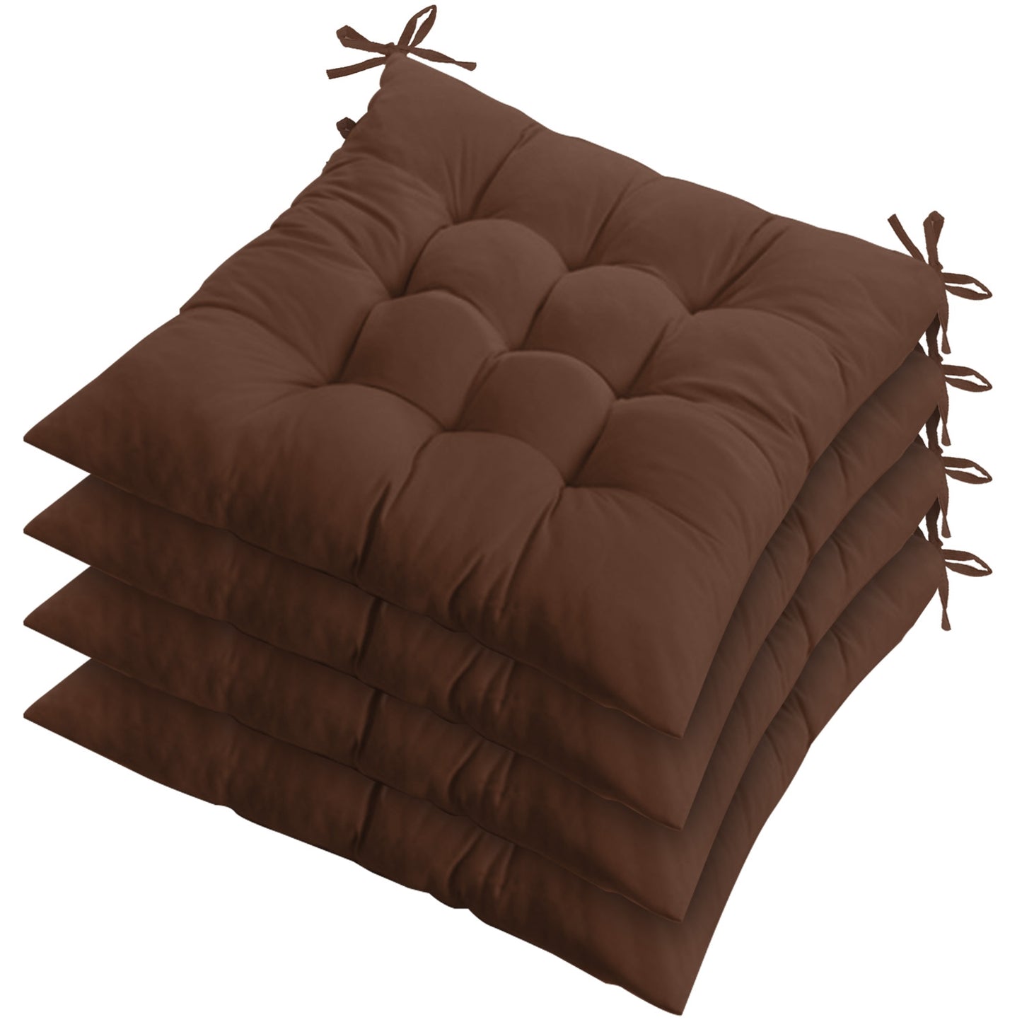 4Pcs Chair Cushion Pads Pillow 17.72x17.72x2.37in Soft Tie On Square Sitting