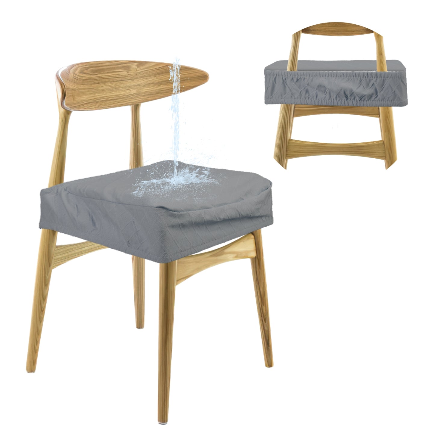 4Pack Waterproof Dining Chair Slipcovers Stretch Chair Seat Slipcovers 0354