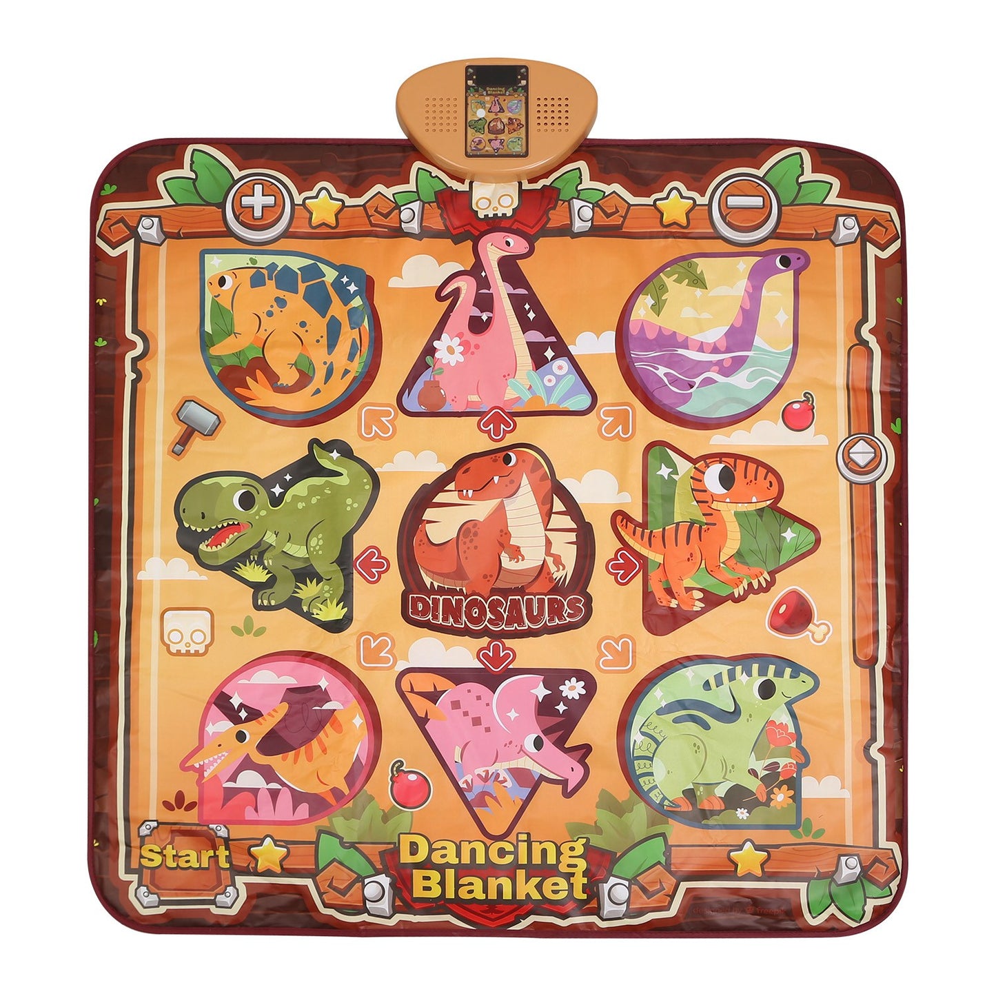 Dinosaur Dance Mat for Kids Aged 3-6 Electronic Music Dance Pad with 7 Gaming