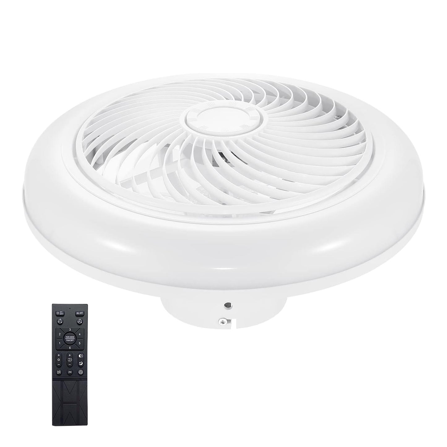 17.71in LED Ceiling Fan with Light Round Pendant Fan Lamp Low Profile Fan Light