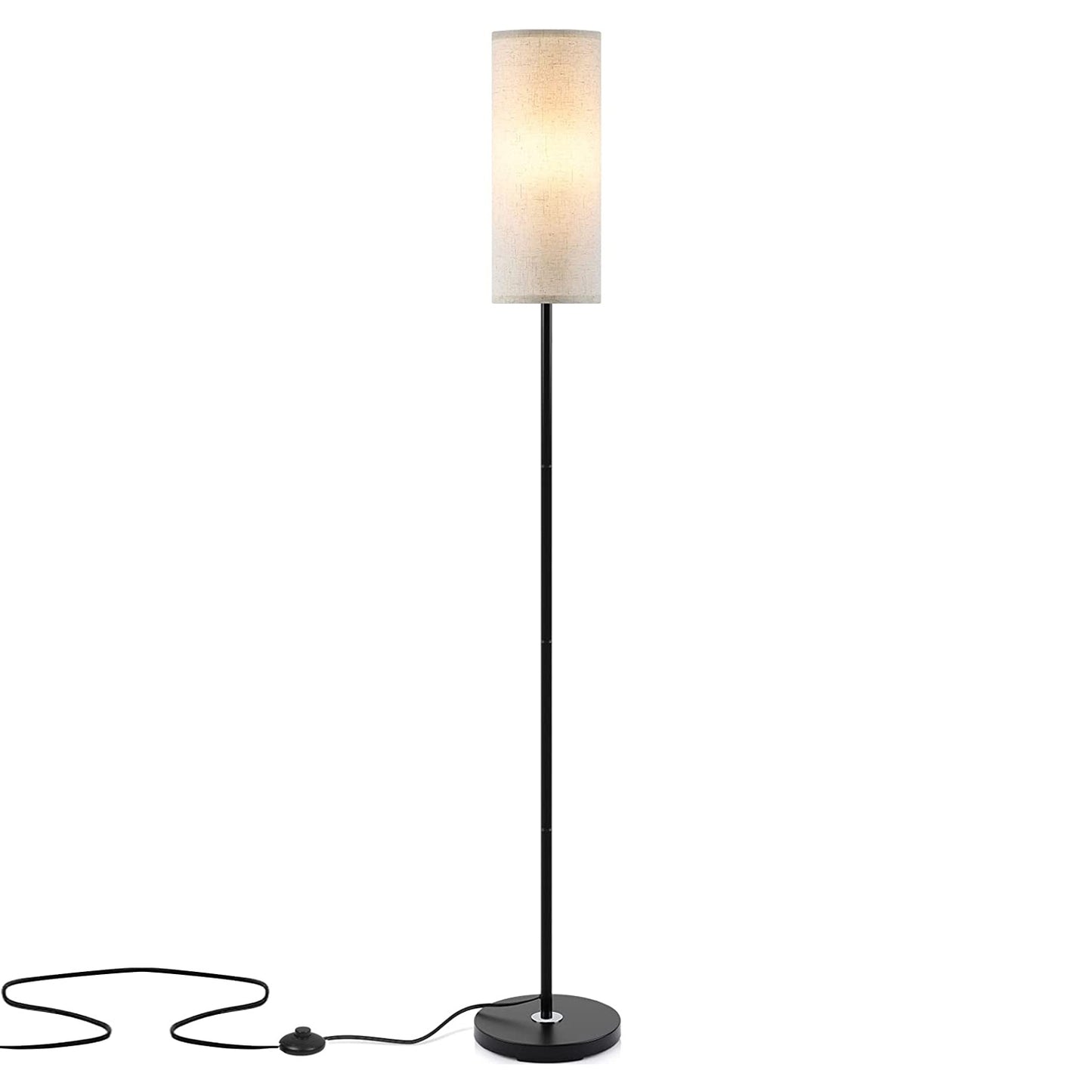 74.8in Tall Floor Lamp with Shade 3200K Warm Yellow Light Modern Standing Lamp