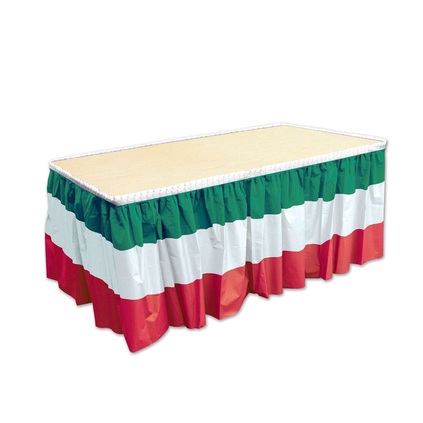 Beistle Red, White & Green Table Skirting - Italian | Party Supply