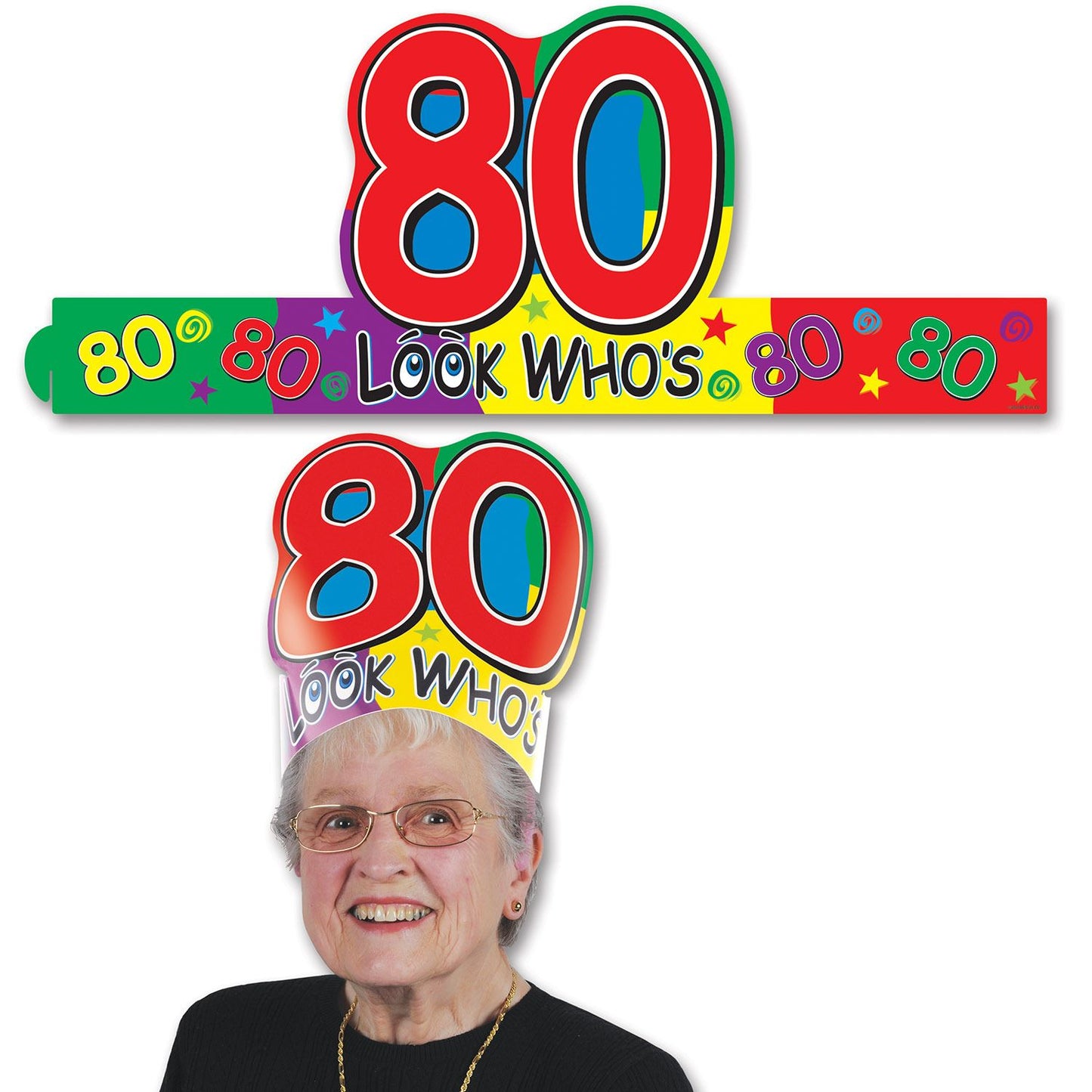 Beistle Look Who's 80 Headband - Birthday-Age Specific | Party Supply