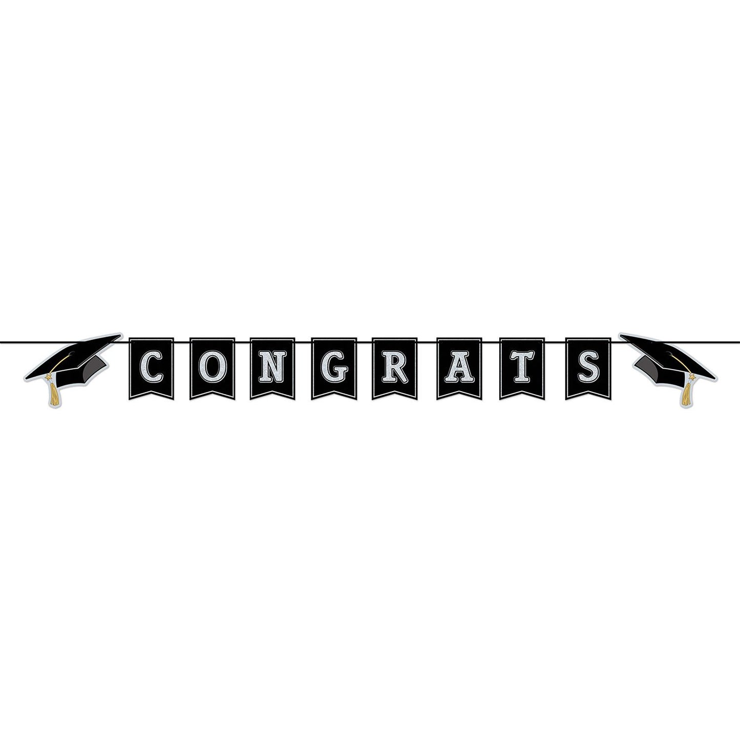 Beistle Congrats Grad Pennant Banner - Graduation | Party Supply | Decoration