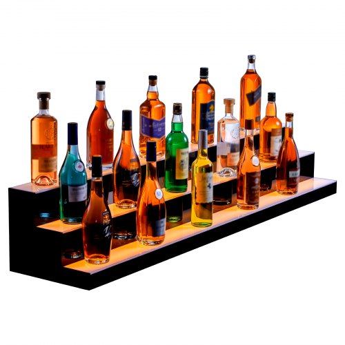 LED Lighted Liquor Bottle Display Bar Shelf RF & App Control 60" 3-Step