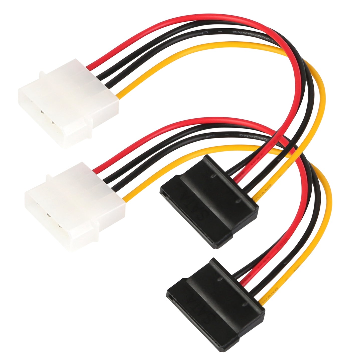 2 Packs 4 Pin Male To 15Pin Female Data Cable Adapter Converter Hard Drive