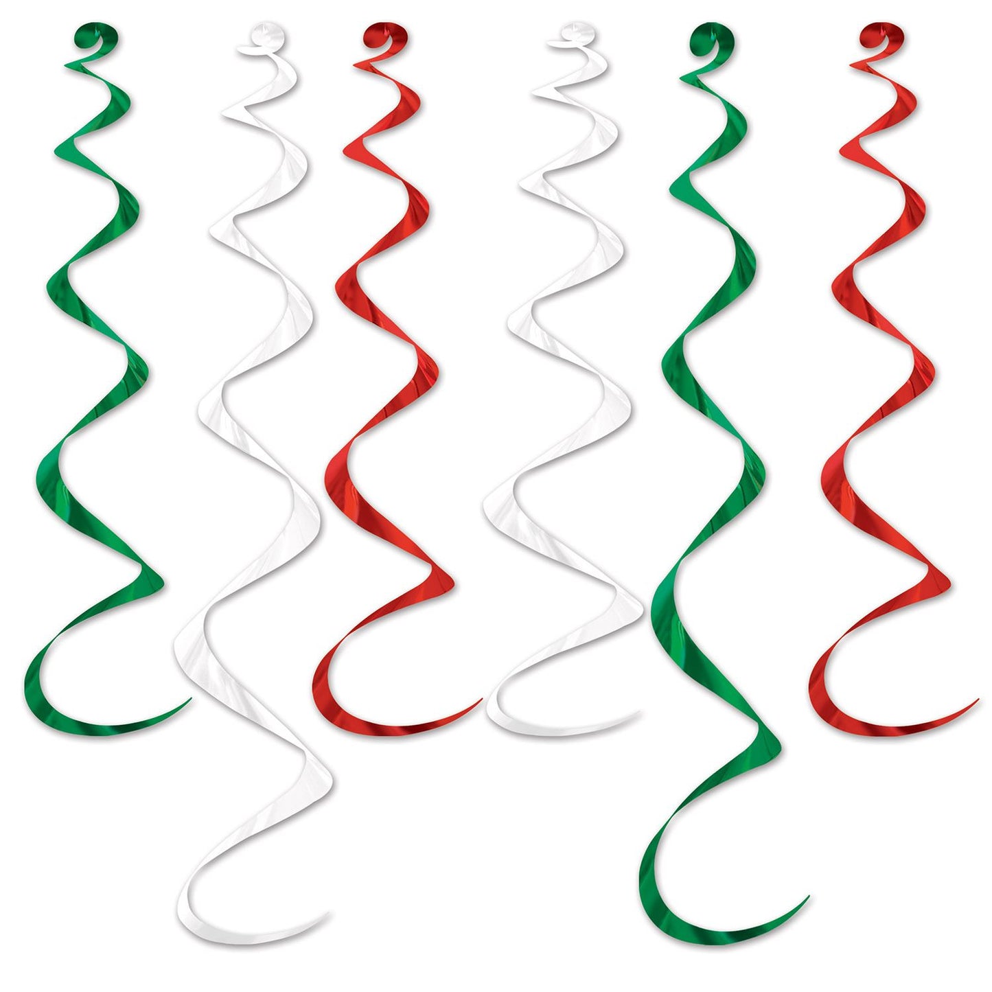 Beistle Twirly Whirlys Red, White and Green - General Occasion | Party Supply