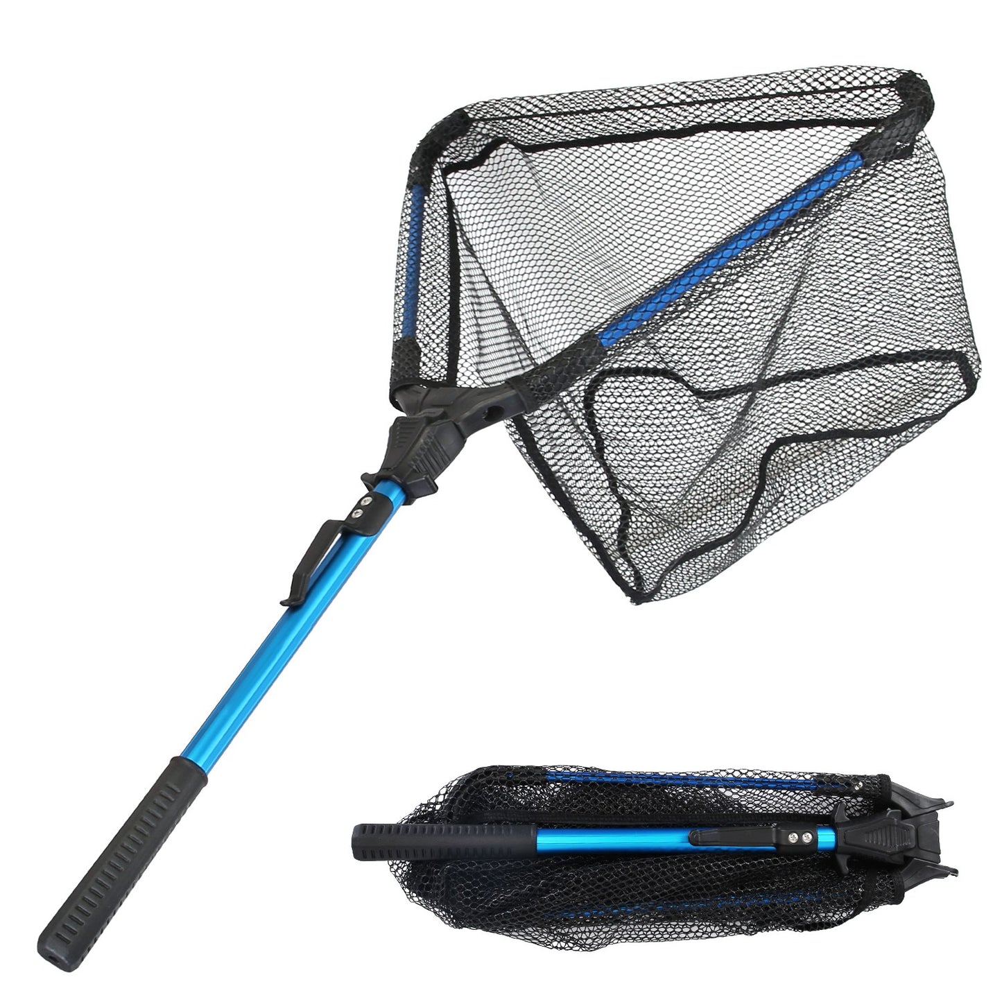 Foldable Fishing Net With Aluminum Alloy Rod EVA Handle Durable 5MM Hexagonal