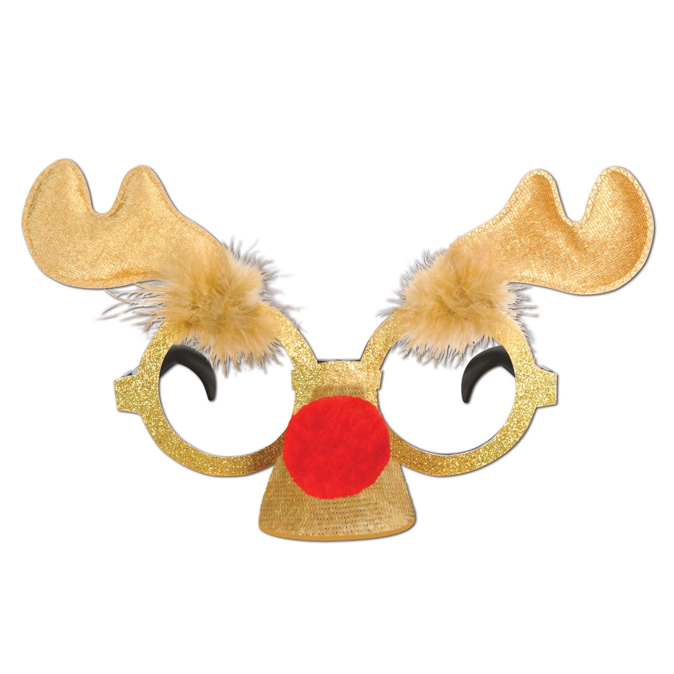 Beistle Glittered Reindeer Glasses - Christmas/Winter | Party Supply