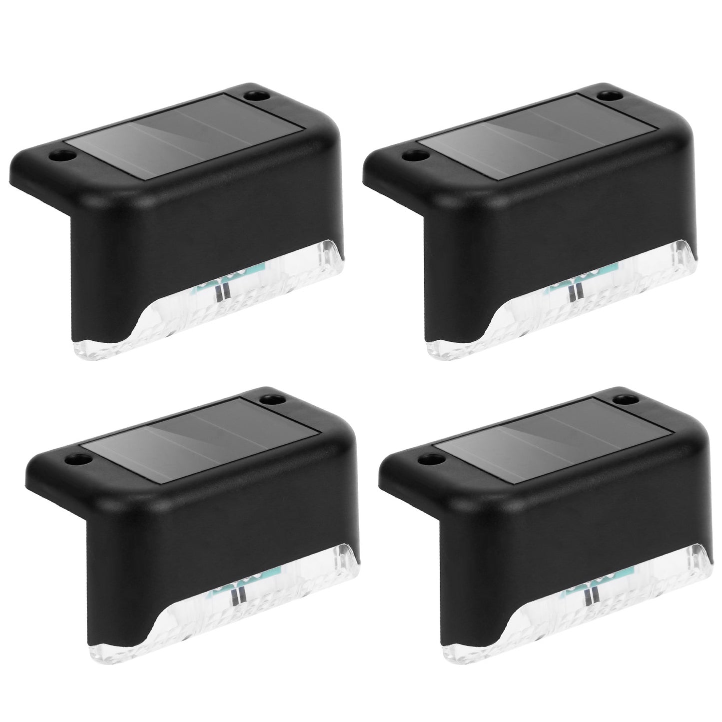 4Pcs Solar Powered LED Step Lights Outdoor Water-Resistant Dusk To Dawn Sensor