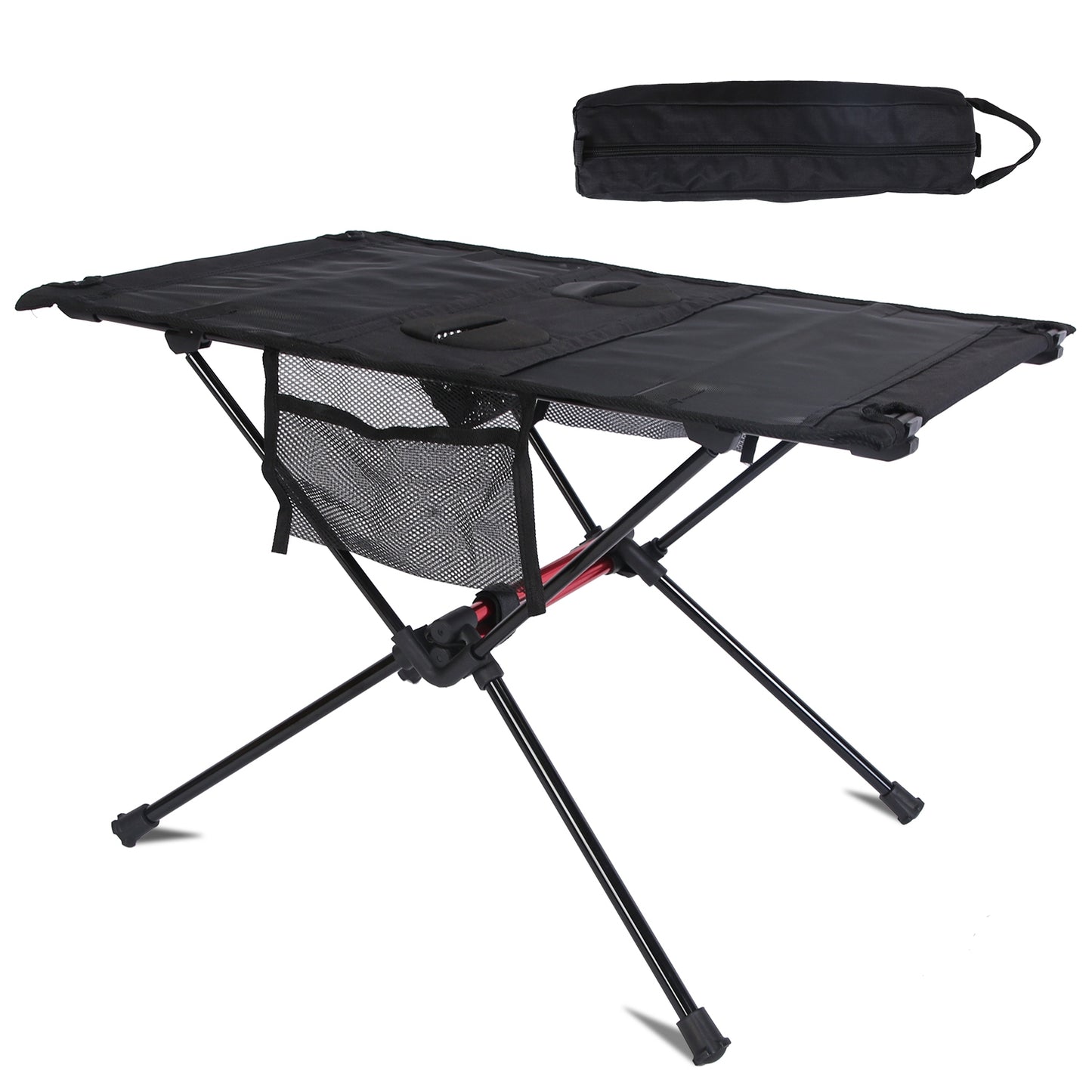 Portable Folding Camping Table Foldable Beach Table Aluminum Alloy Frame with 2