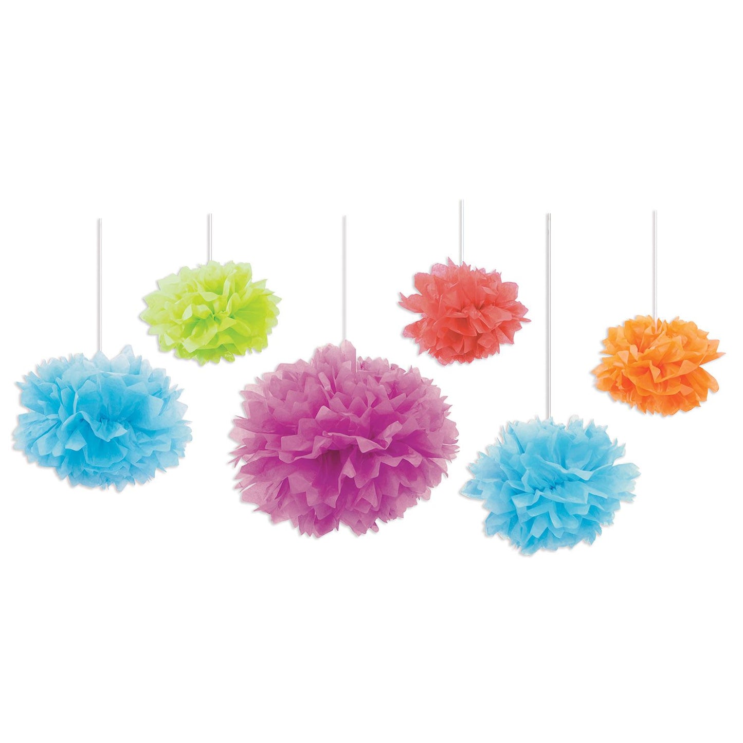 Beistle Tissue Fluff Balls - assorted - Birthday | Party Supply | Decoration