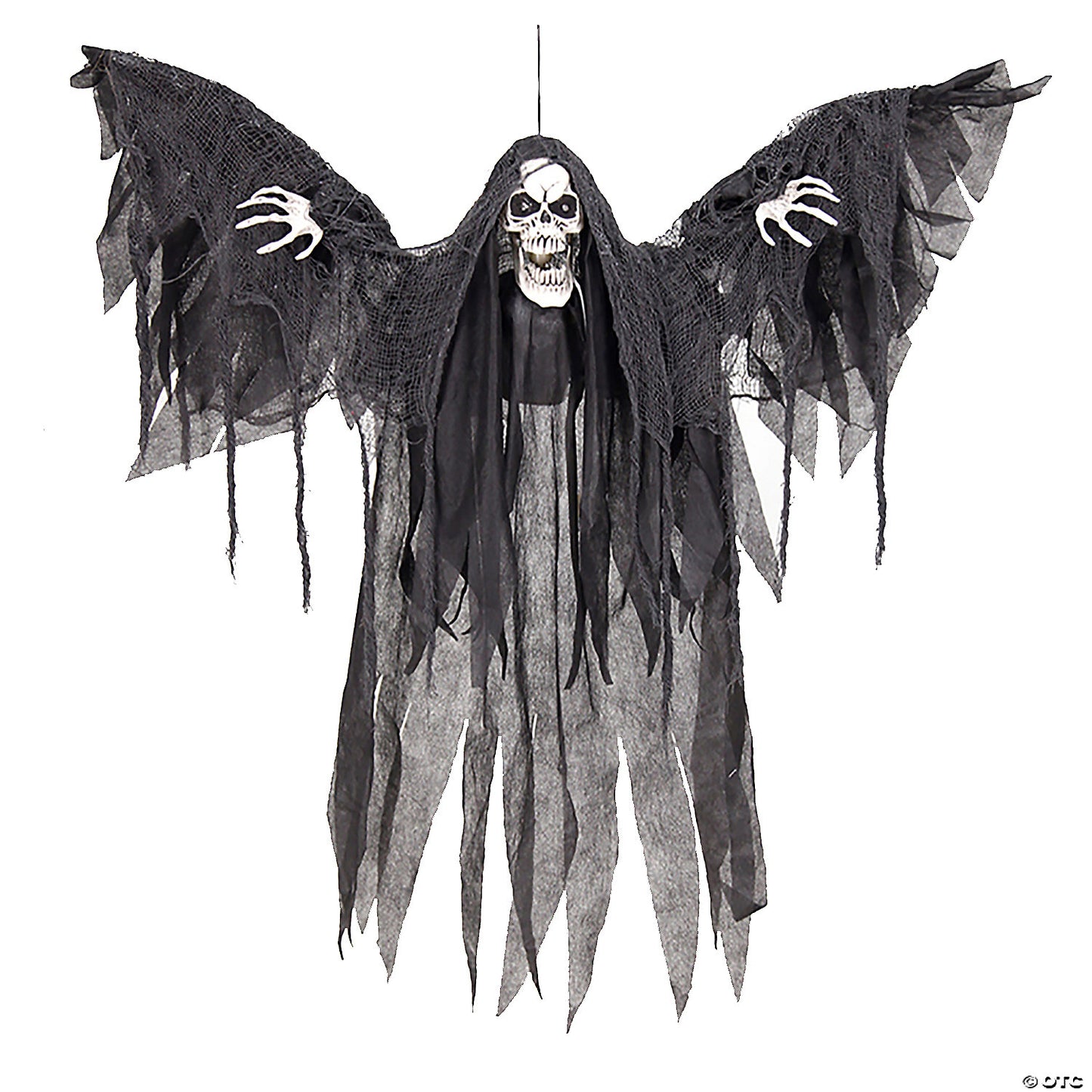 39 1/4" x 35 1/2" Hanging Animated Winged Reaper Halloween Decoration