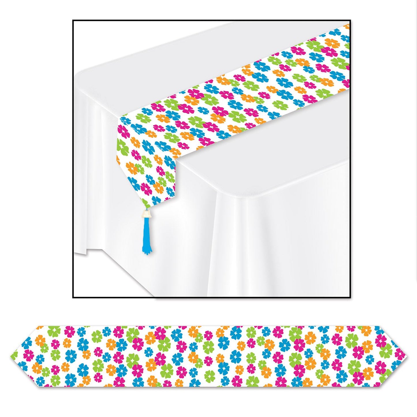 Beistle Printed Hibiscus Table Runner - Luau | Party Supply | Decoration