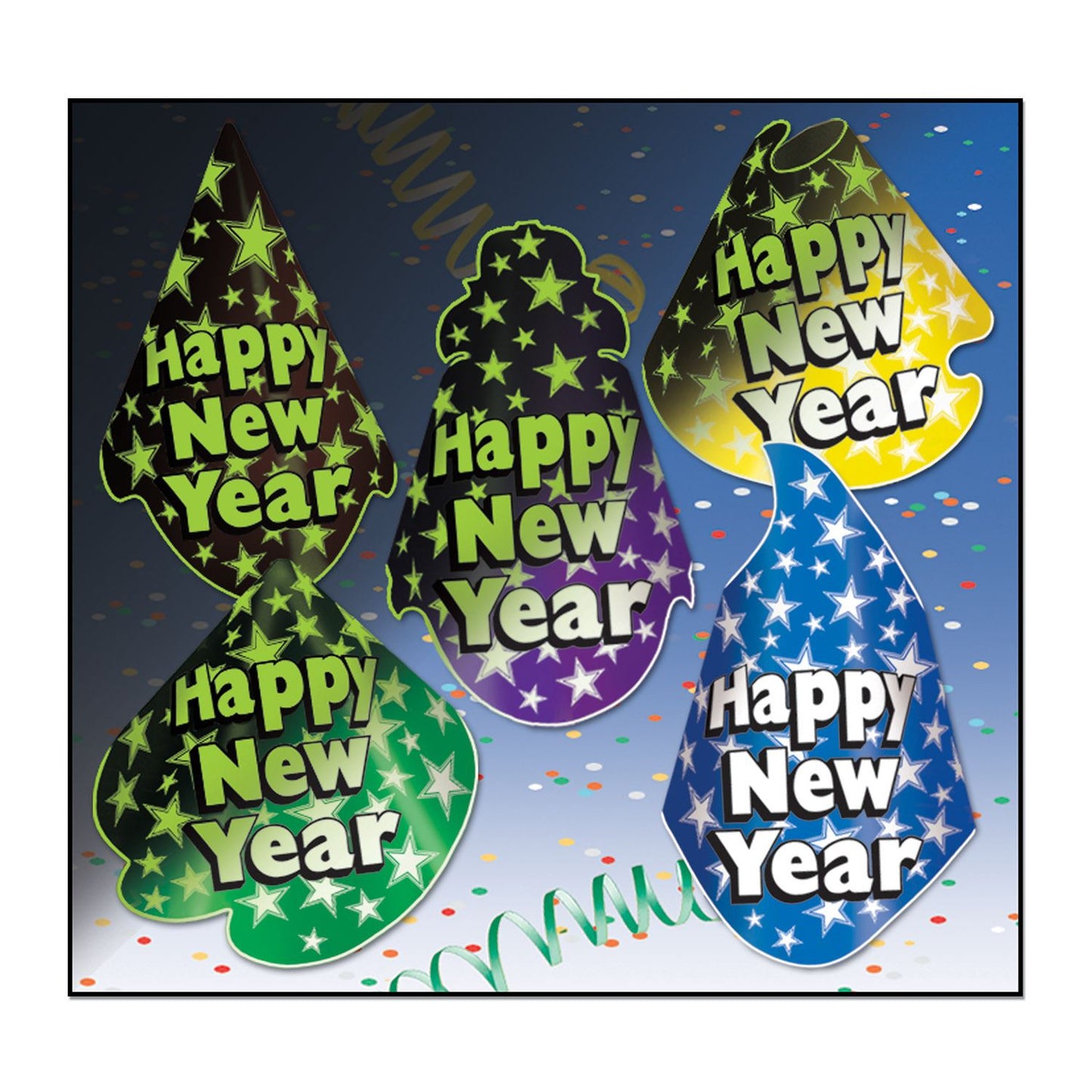 Beistle Midnight Glow Hat Assortment - New Years | Party Supply | Decoration