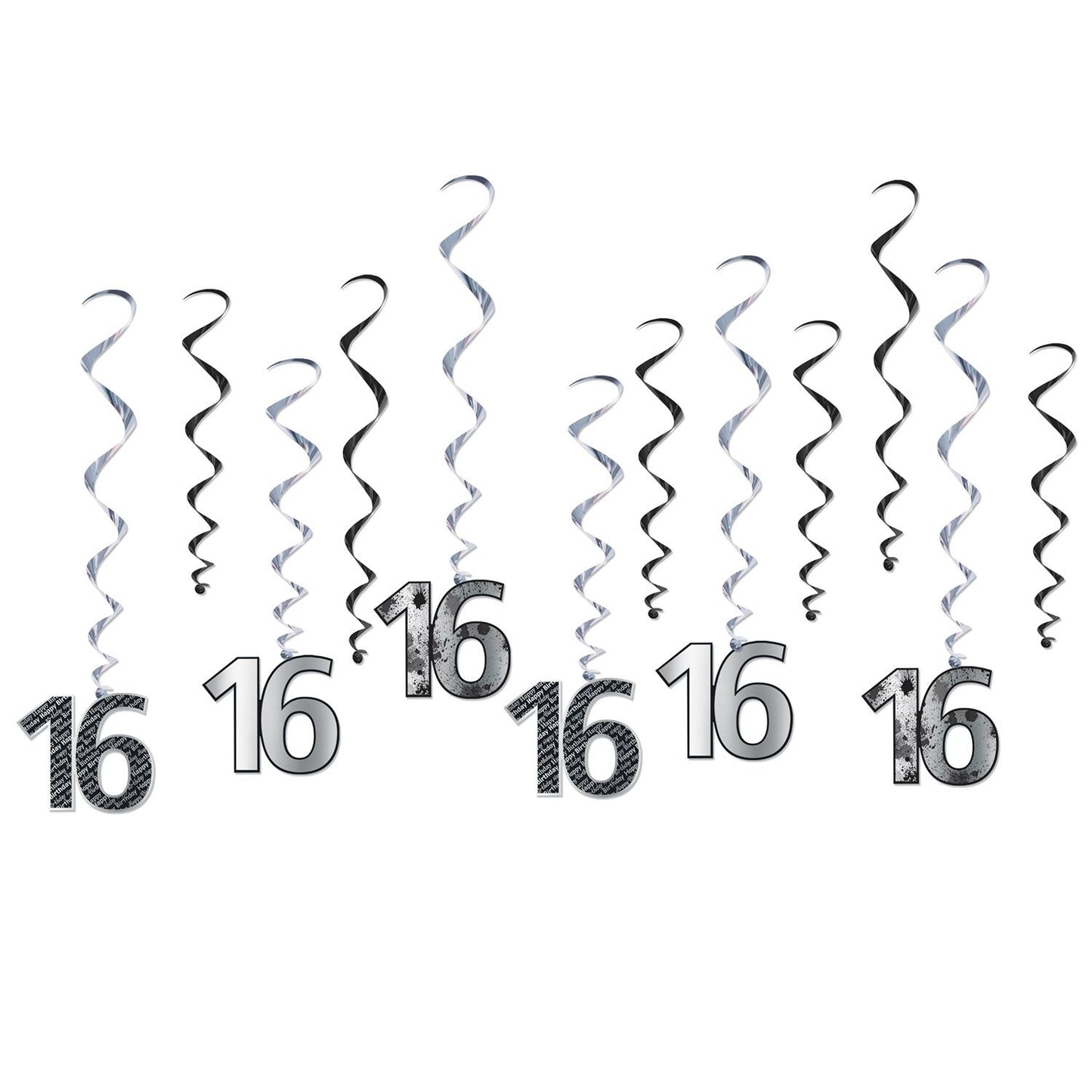 Beistle 16 Whirls - Sweet 16 | Party Supply | Decoration