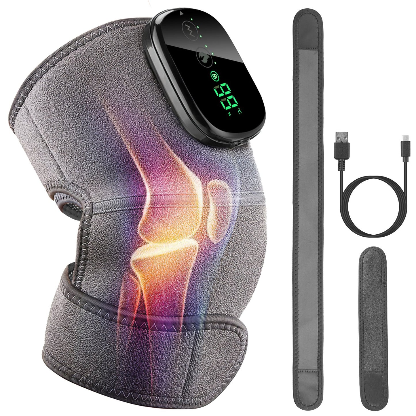 3-In-1 Heated Knee Massager Shoulder Heating Pads Elbow Brace with 3 Level