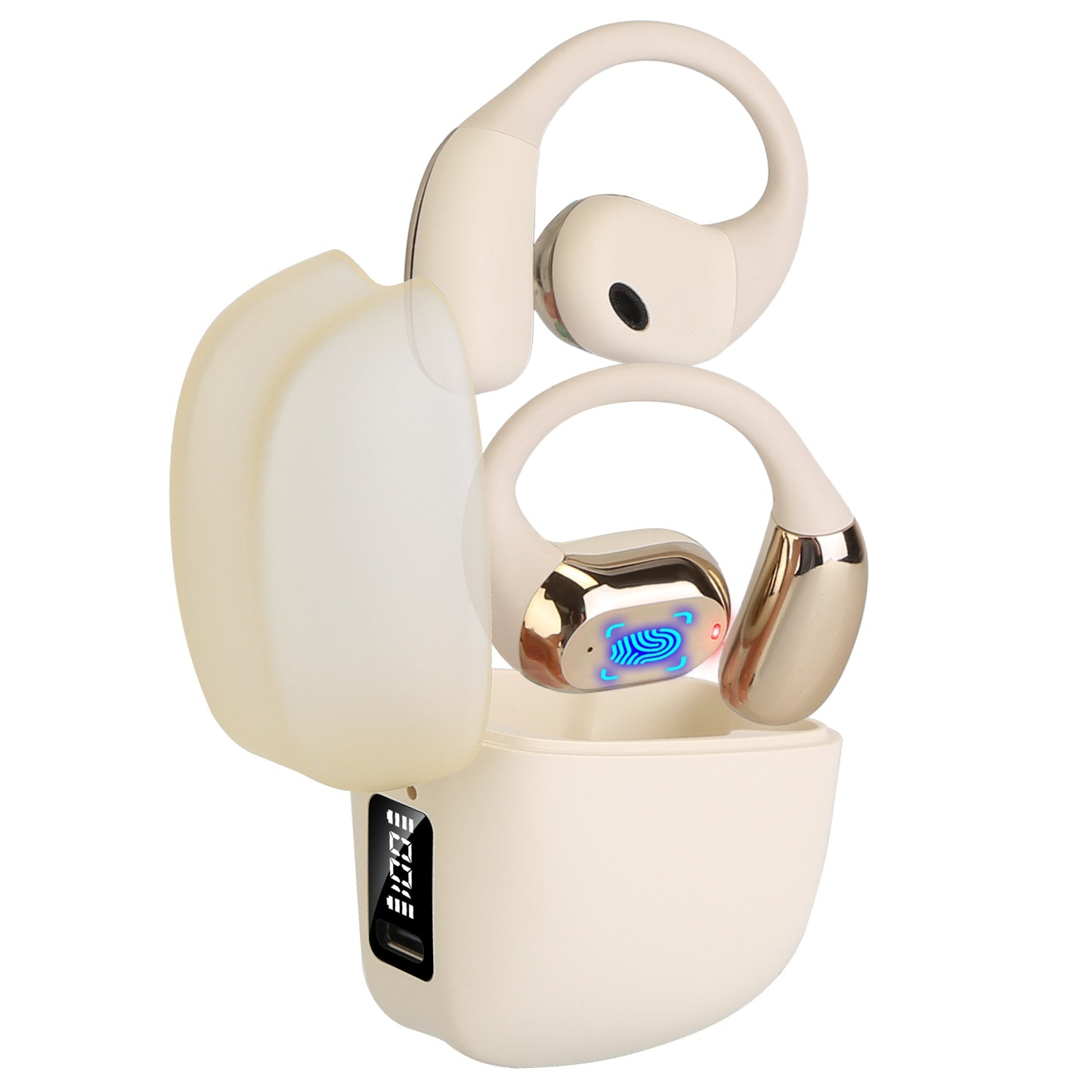 Wireless V5.4 Open Ear Earbuds with Earhook LED Display Charging Case IPX5