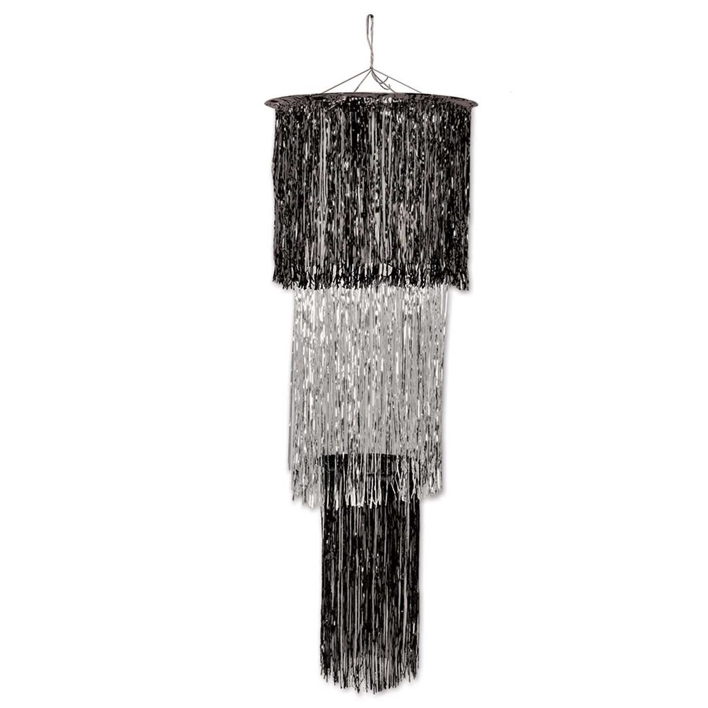 Beistle Black and Silver 3-Tier Shimmering Chandelier - General Occasion