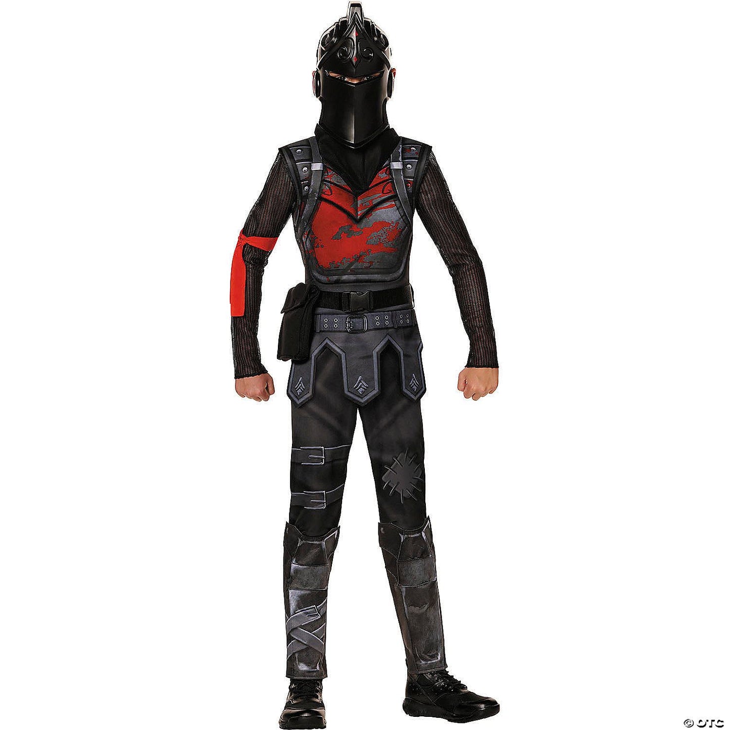 Kids Fortnite Black Polyester Jumpsuit Black Knight Costume