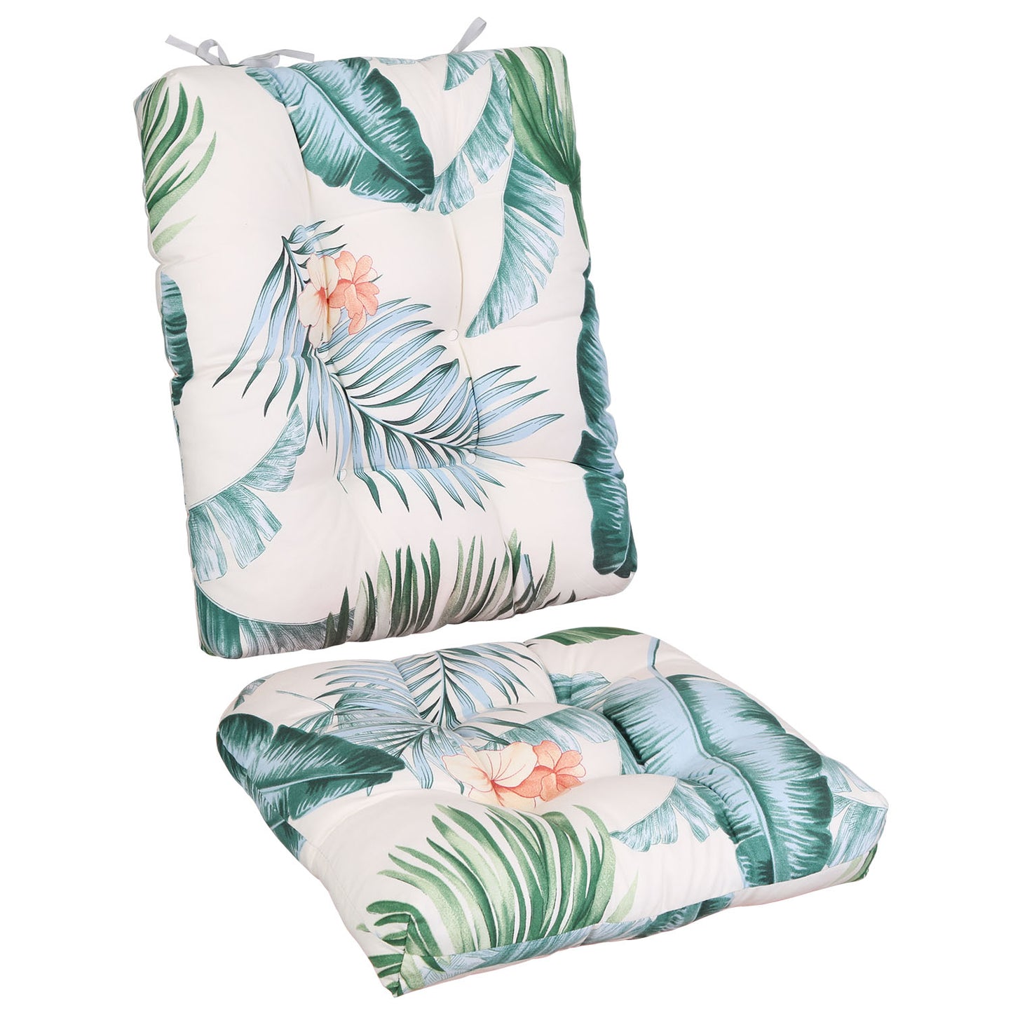 2Pcs Rocking Chair Cushion Upper And Lower Back And Seat Sets with Non-Slip 0079