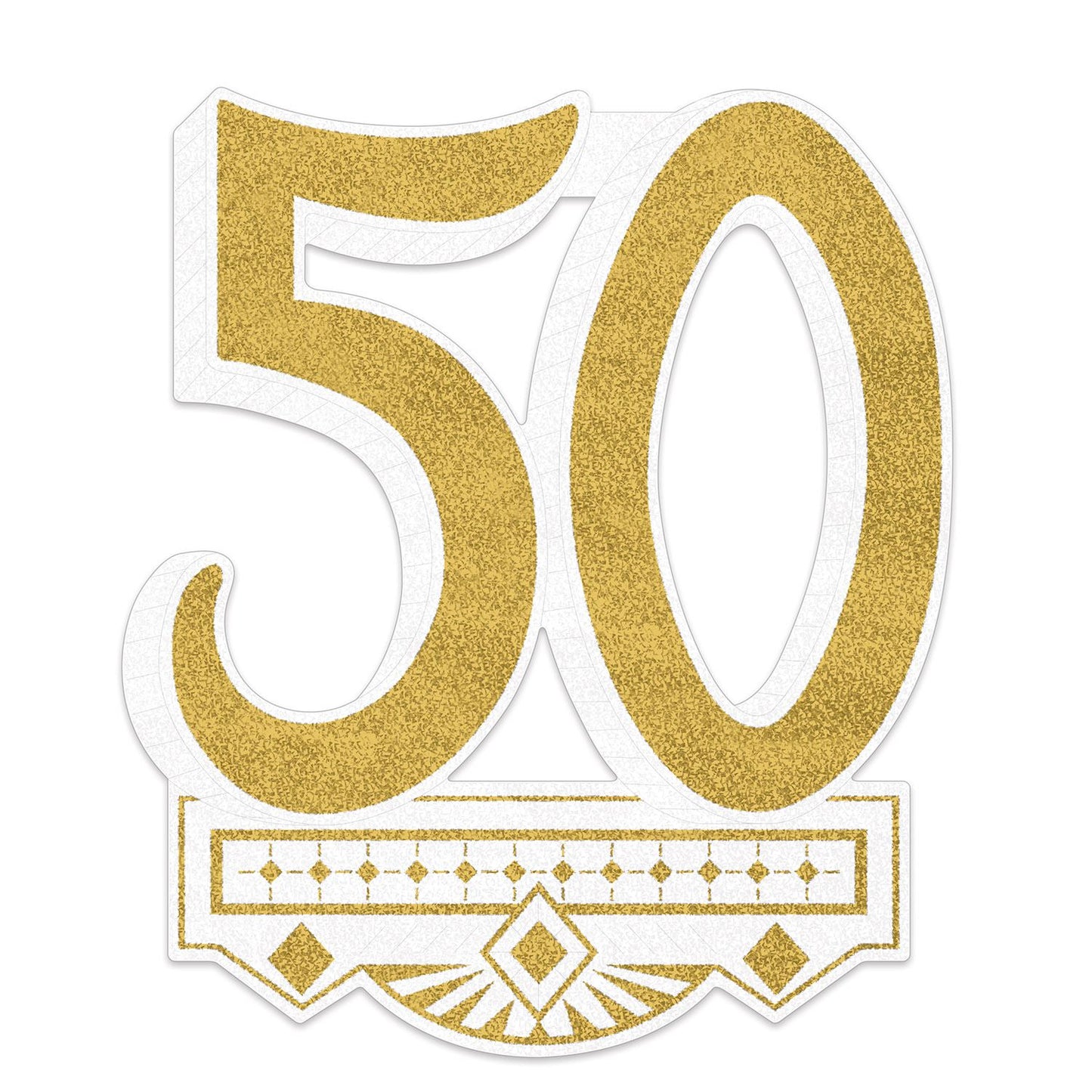 Beistle Glittered 50th Anniversary Crest | Party Supply | Decoration