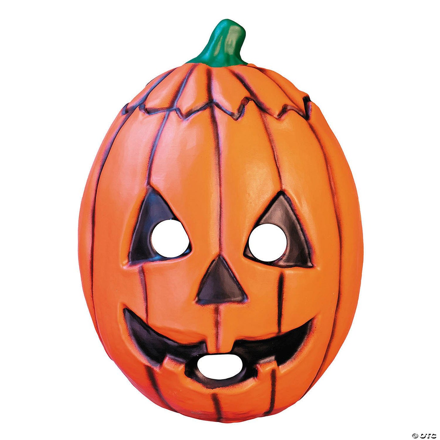 Adults Don Post Studios Orange Pumpkin Face Injection Molded Plastic Mask