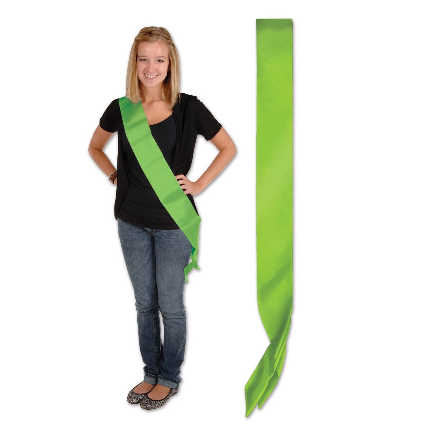 Beistle Lime Green Satin Sash - General Occasion | Party Supply | Decoration
