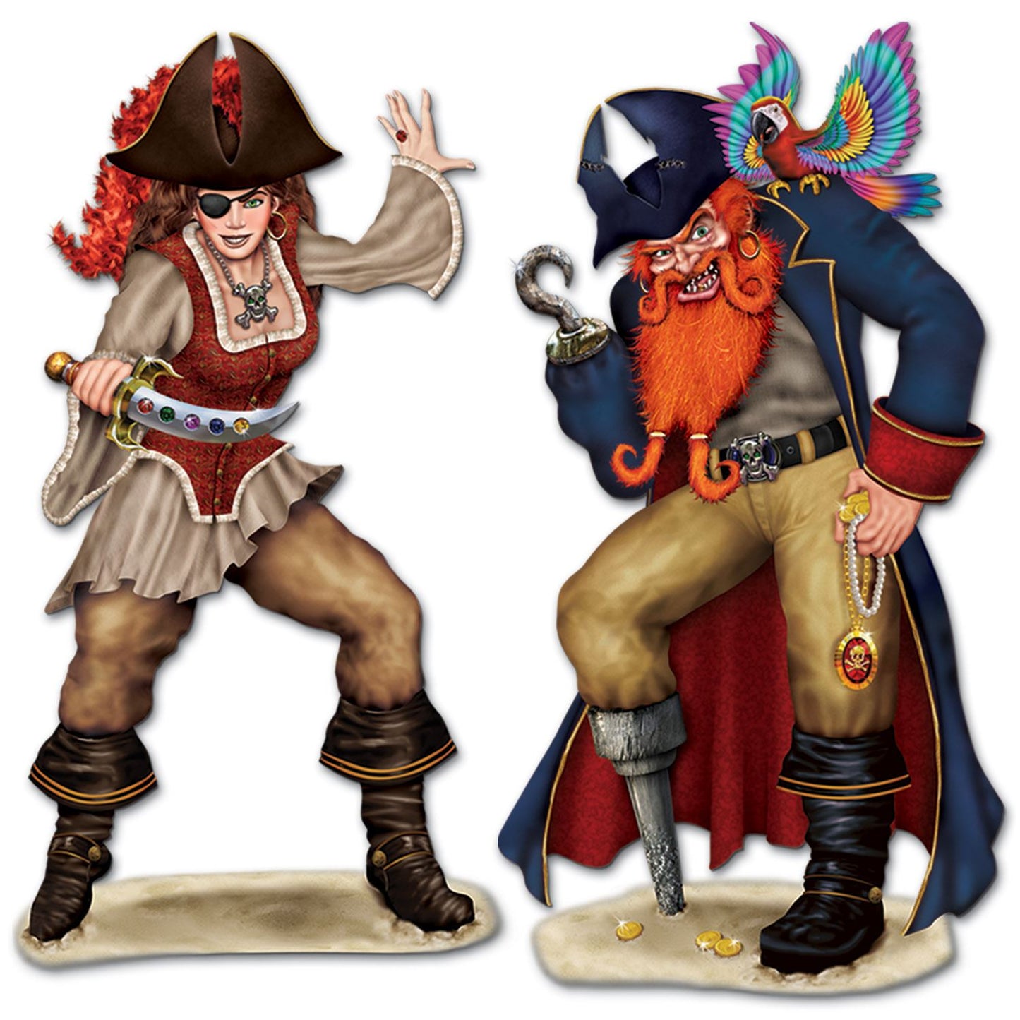 Beistle Bonny Blade and Calico Jack - Party Supply Decoration for Pirate