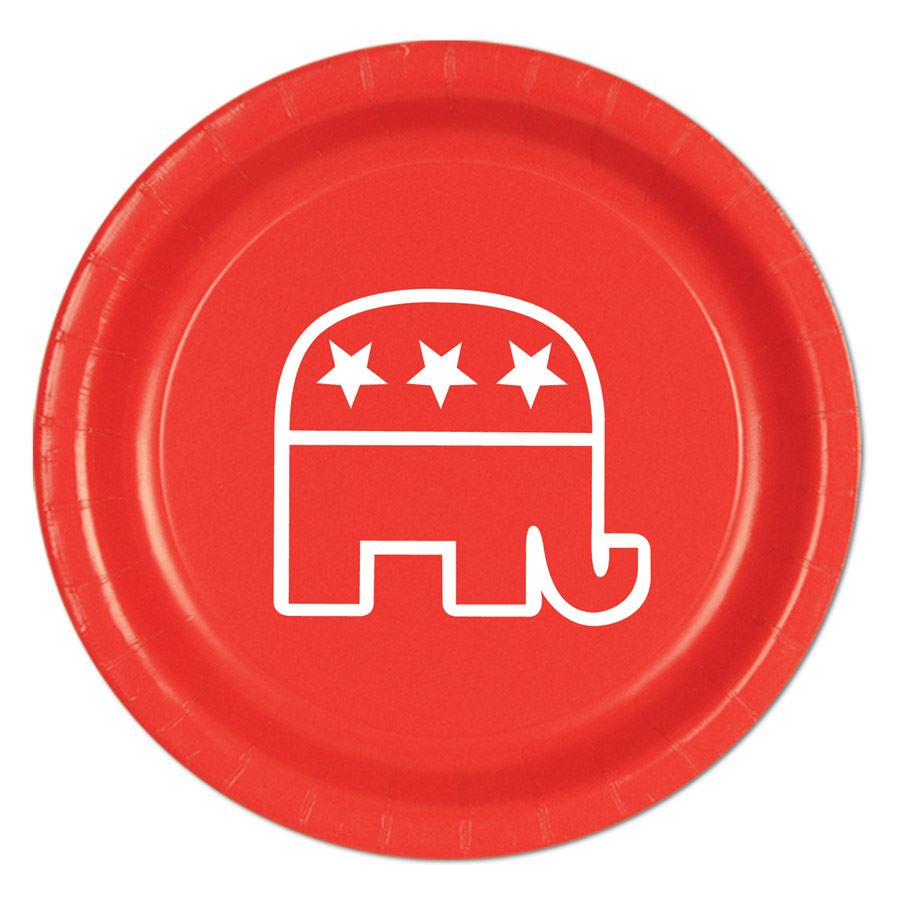 Beistle Red Republican Plates - Patriotic | Party Supply | Decoration
